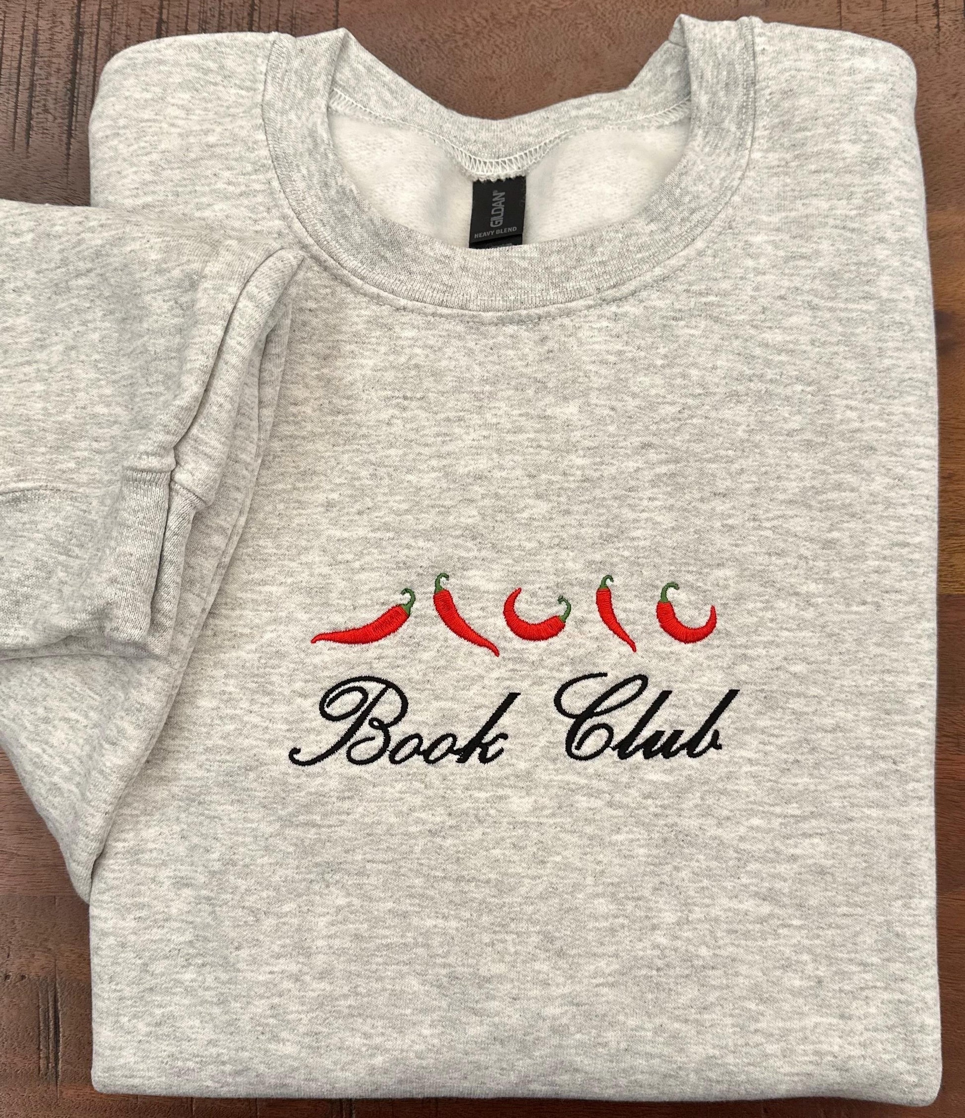 Spicy Book Club Embroidered Sweatshirt, Romantasy Reader Crewneck, Minimalist Reading Sweater, Bookish Gift for Readers, Library Crewneck