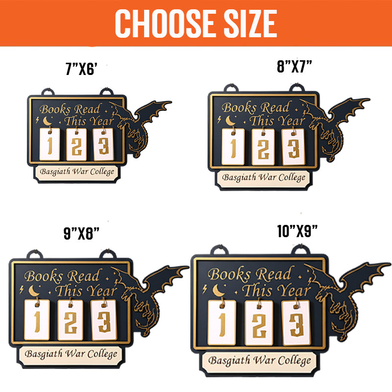 Fourth Wing Book Tracker Sign, Basgiath War College Decor, Personalized Books Read This Year, Dragon Reading Tracker BTVLR19