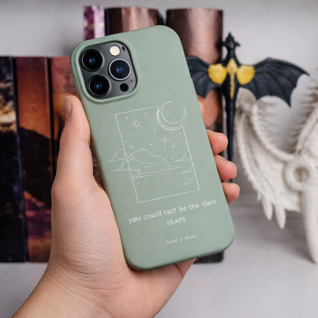 Celestial Stars iPhone Case, 'You Could Rattle the Stars' Quote, ACOTAR Inspired, Minimalist Night Sky Design, Sarah J. Maas, PCVLR92