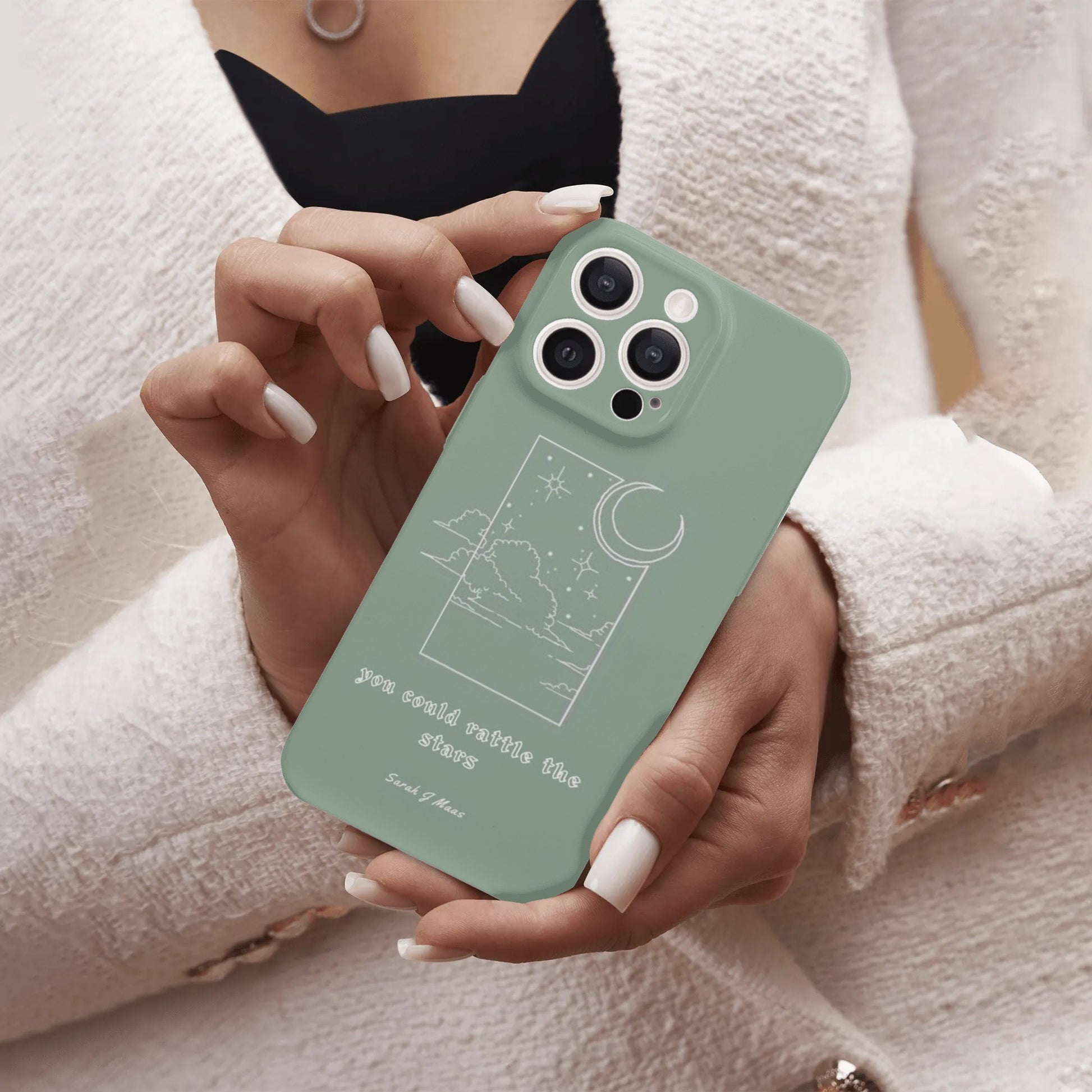 Celestial Stars iPhone Case, 'You Could Rattle the Stars' Quote, ACOTAR Inspired, Minimalist Night Sky Design, Sarah J. Maas, PCVLR92