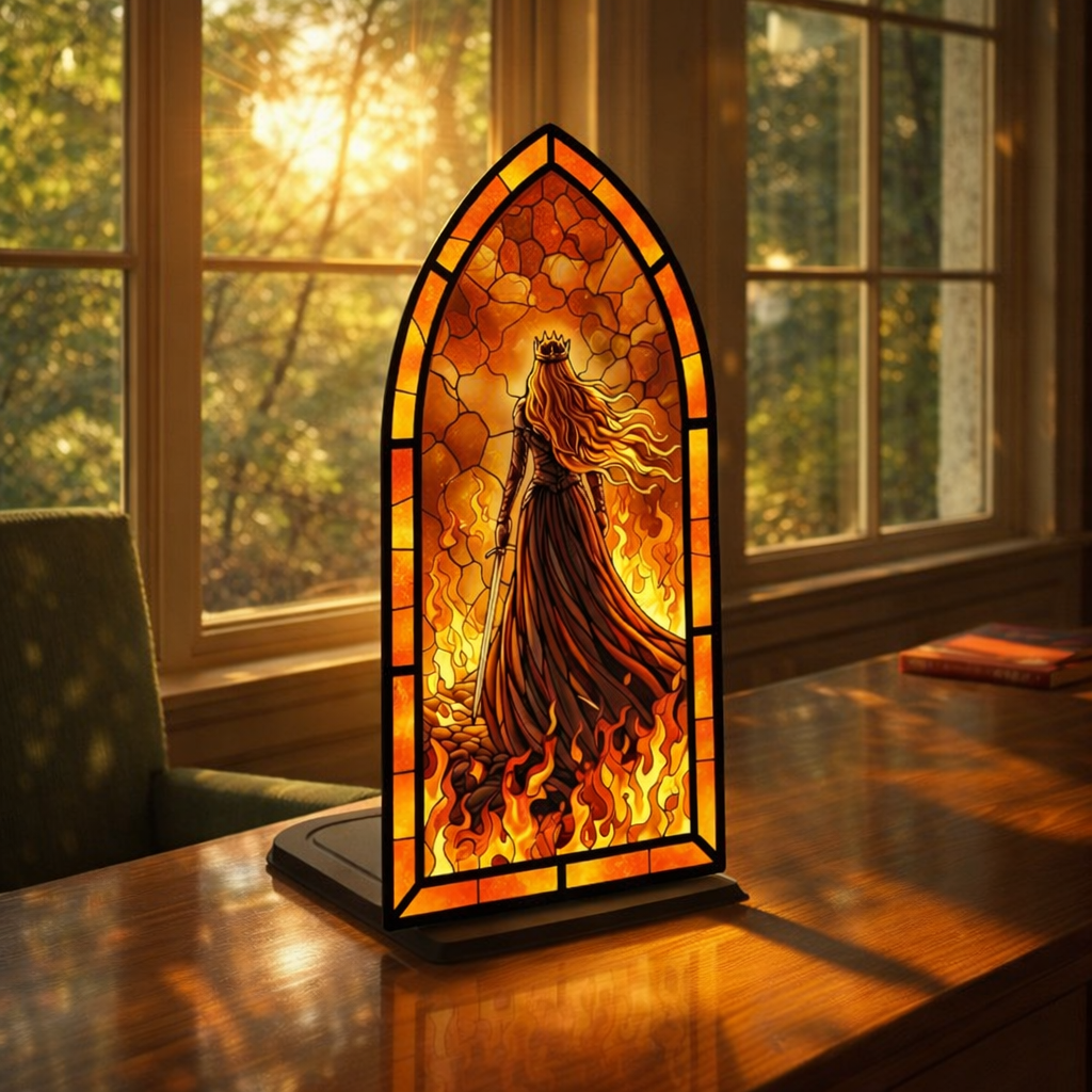 Aelin Book Nook, Fire Queen Book Nook, Throne of Glass Fantasy Window Light, Arch Bookshelf Decor, Bookish Gift BNVLR42