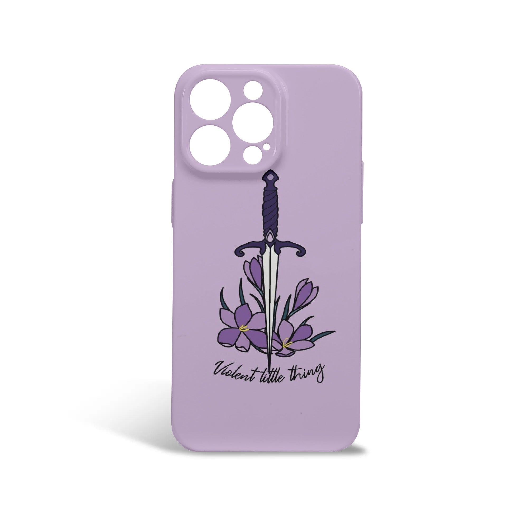 Violent Little Thing Phone Case - Fourth Wing Inspired Sword and Flowers Design, Fantasy Book Lover iPhone Cover, Fantasy Art Accessories PCVLR18