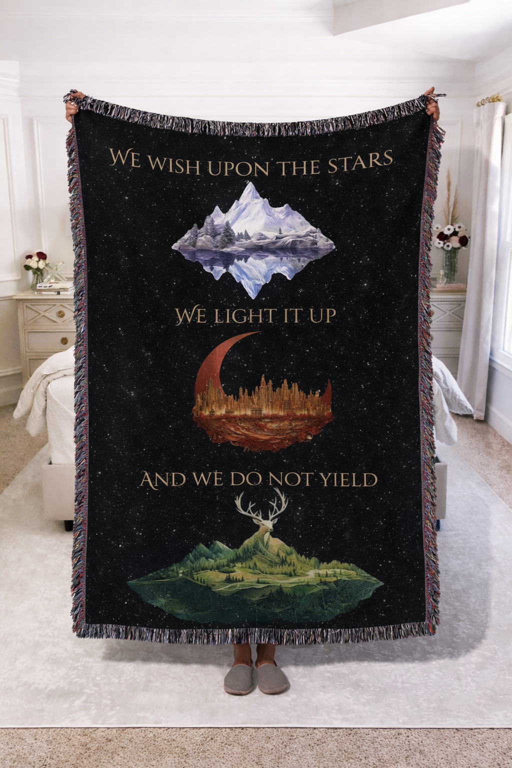 Bookish Quote Woven Blanket, Throne of Glass Inspired Throw, Fantasy Reader Gift, Cozy Home Decor Blanket BKVLR13