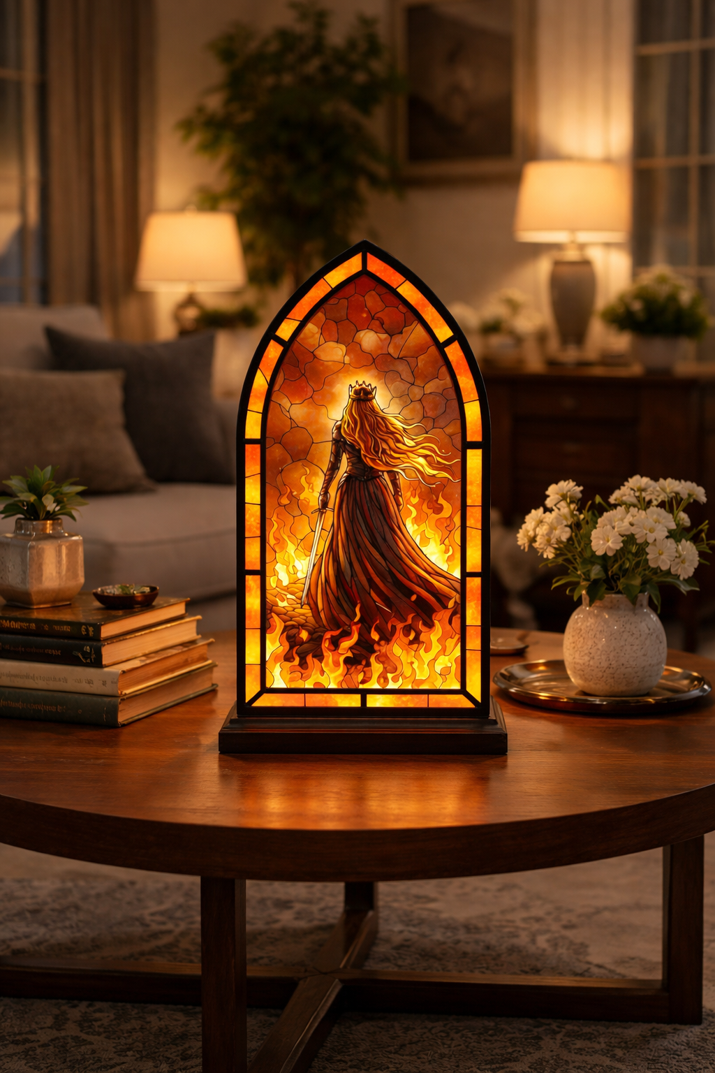 Aelin Book Nook, Fire Queen Book Nook, Throne of Glass Fantasy Window Light, Arch Bookshelf Decor, Bookish Gift BNVLR42