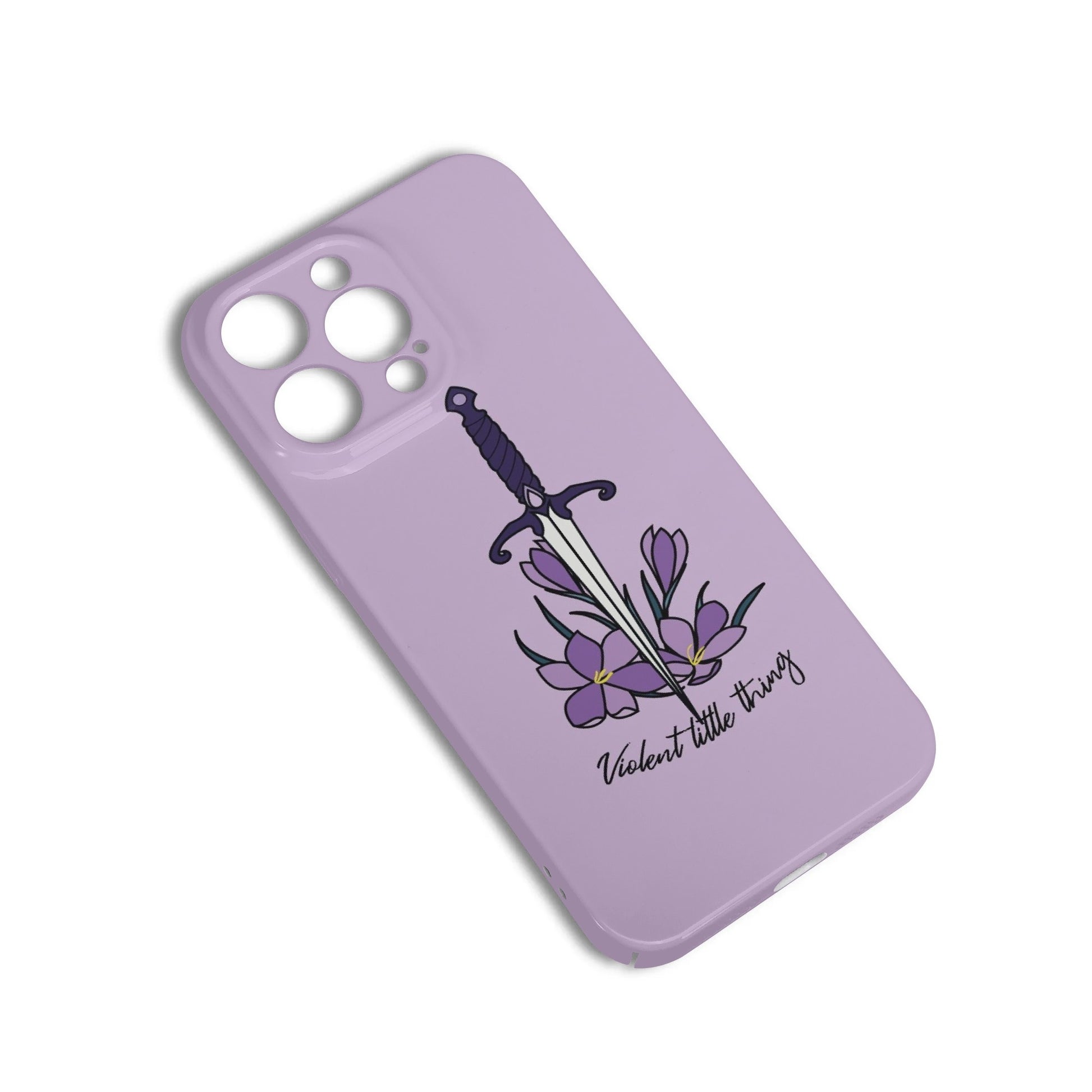 Violent Little Thing Phone Case - Fourth Wing Inspired Sword and Flowers Design, Fantasy Book Lover iPhone Cover, Fantasy Art Accessories PCVLR18