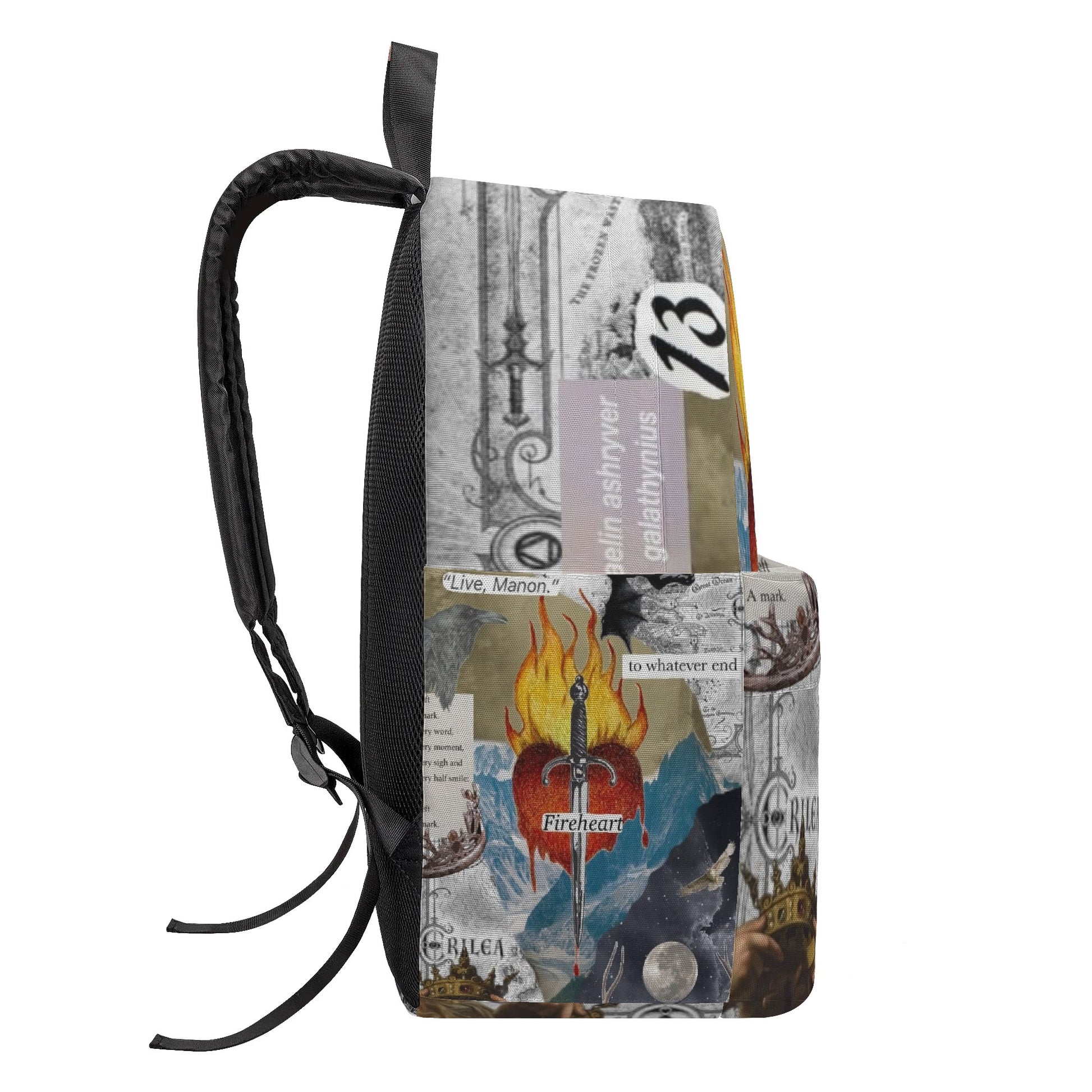 Throne of Glass Backpack, Fireheart Quote, Sword and Flames, Fantasy Bookish Gift BPVLR18
