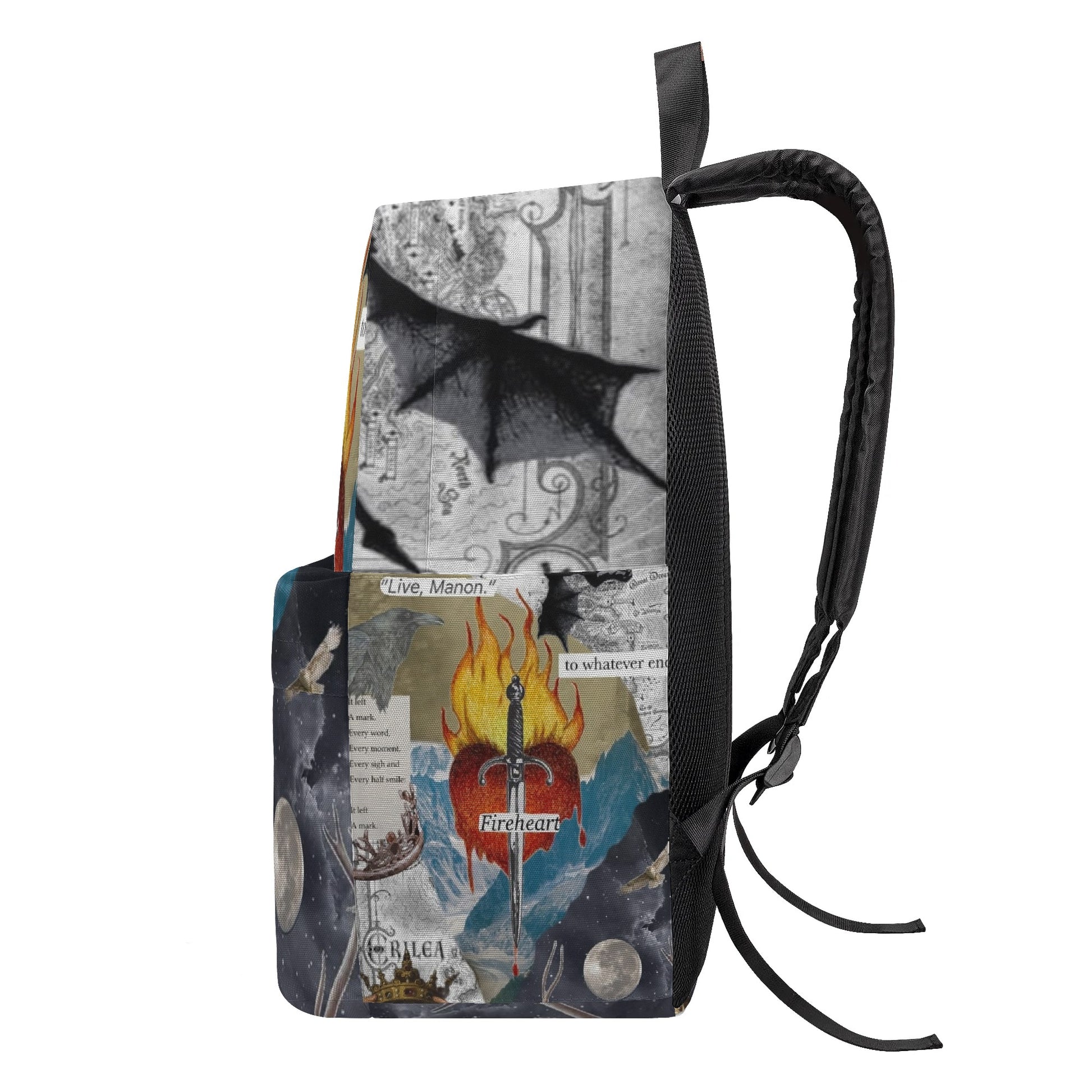 Throne of Glass Backpack, Fireheart Quote, Sword and Flames, Fantasy Bookish Gift BPVLR18