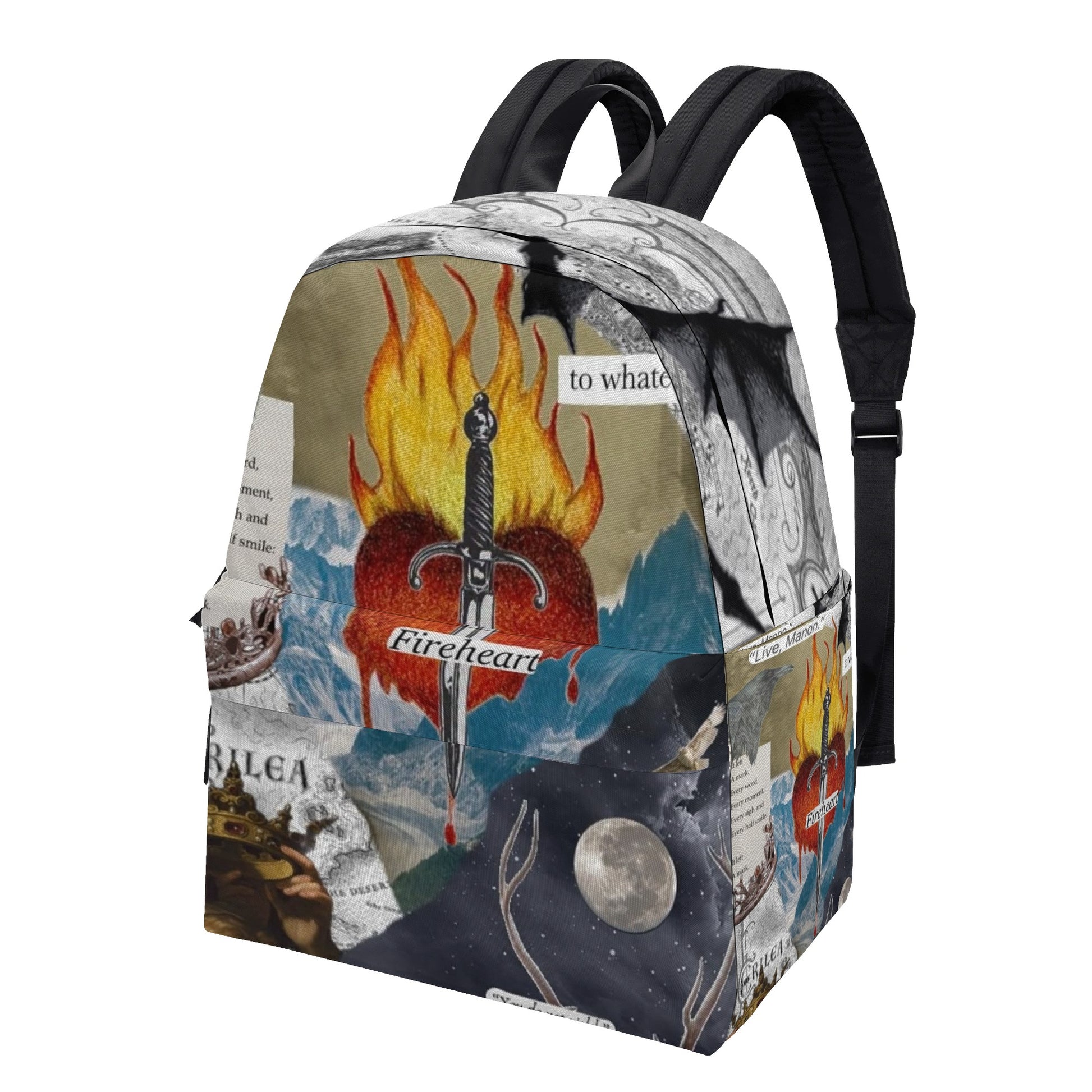 Throne of Glass Backpack, Fireheart Quote, Sword and Flames, Fantasy Bookish Gift BPVLR18