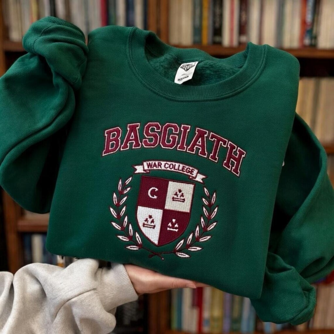 Basgiath War College Sweatshirt, Fourth Wing Inspired Varsity Crewneck, Fantasy Book Lover Gift for Women and Romantasy Readers VEMB83