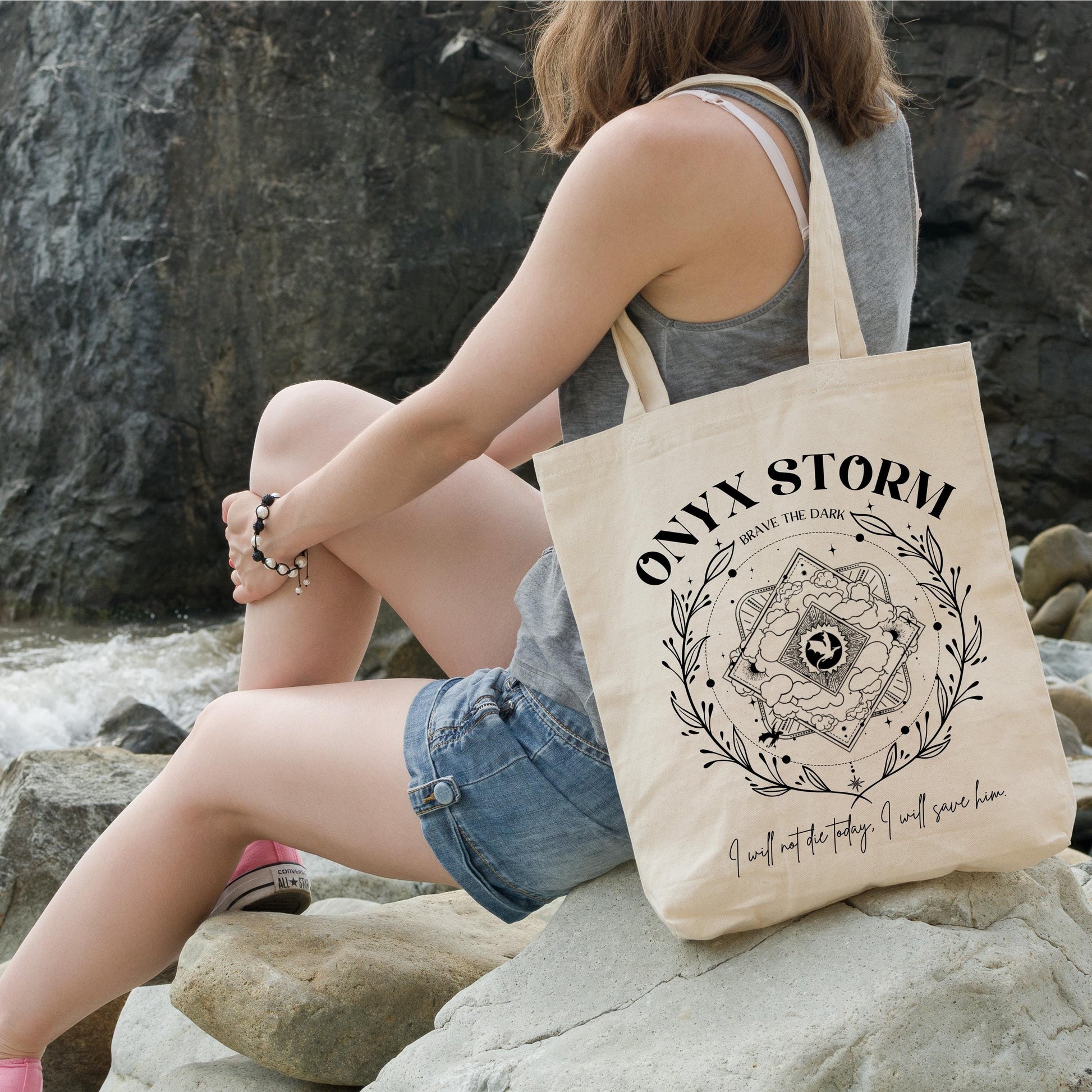 Onyx Storm Tote Bag, Fourth Wing Tote Bag, Basgiath Tote Bag, RY Merch, Gift For Fantasy Fan, Onyx Storm Gift, Bookish Tote TBVLR17
