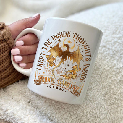 Ridoc Gamlyn Coffee Mugs, I Kept The Inside Thoughts Inside Mug, Onyx Storm Mug, Dragon Rider Mug, Quest Squad Onyx Storm MGVLR19