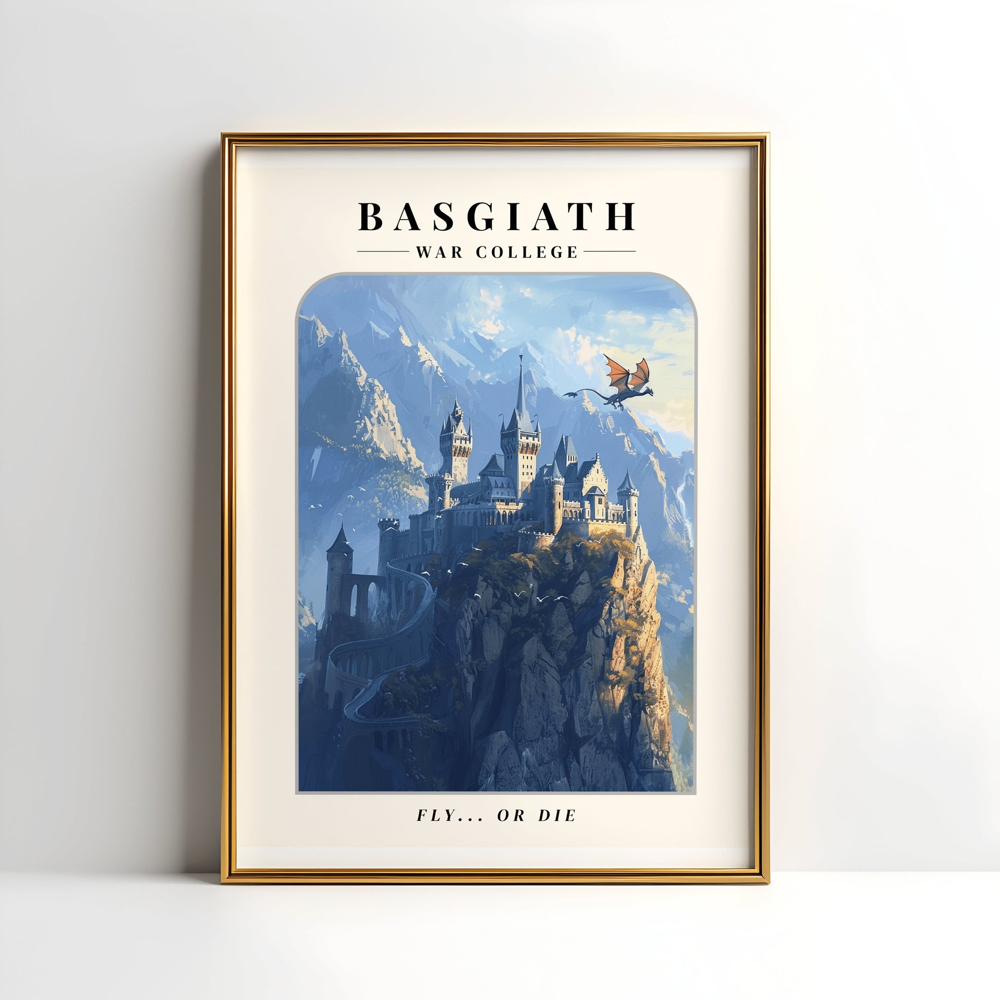 Basgiath War College Digital Art Poster, Fly or Die Quote Fourth Wing Art, Iron Flame Art, 4th Wing Ar, Empyrean Dragons VLRP21
