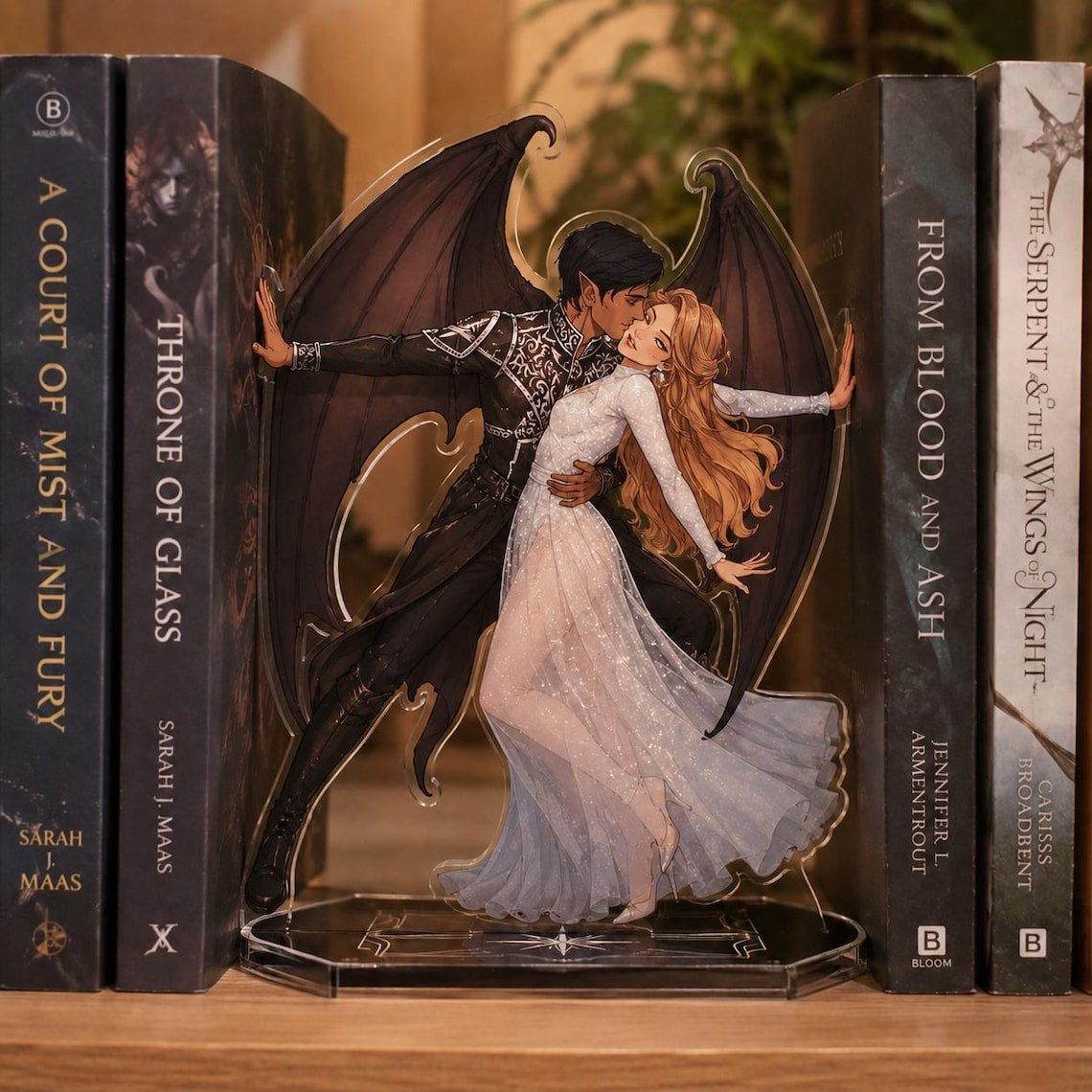 Rhysand and Feyre Acrylic Bookend Standee, ACOTAR Inspired Bookshelf Decor, Fantasy Romance Couple Display, Romantasy Reader Gift. BSVLAR01