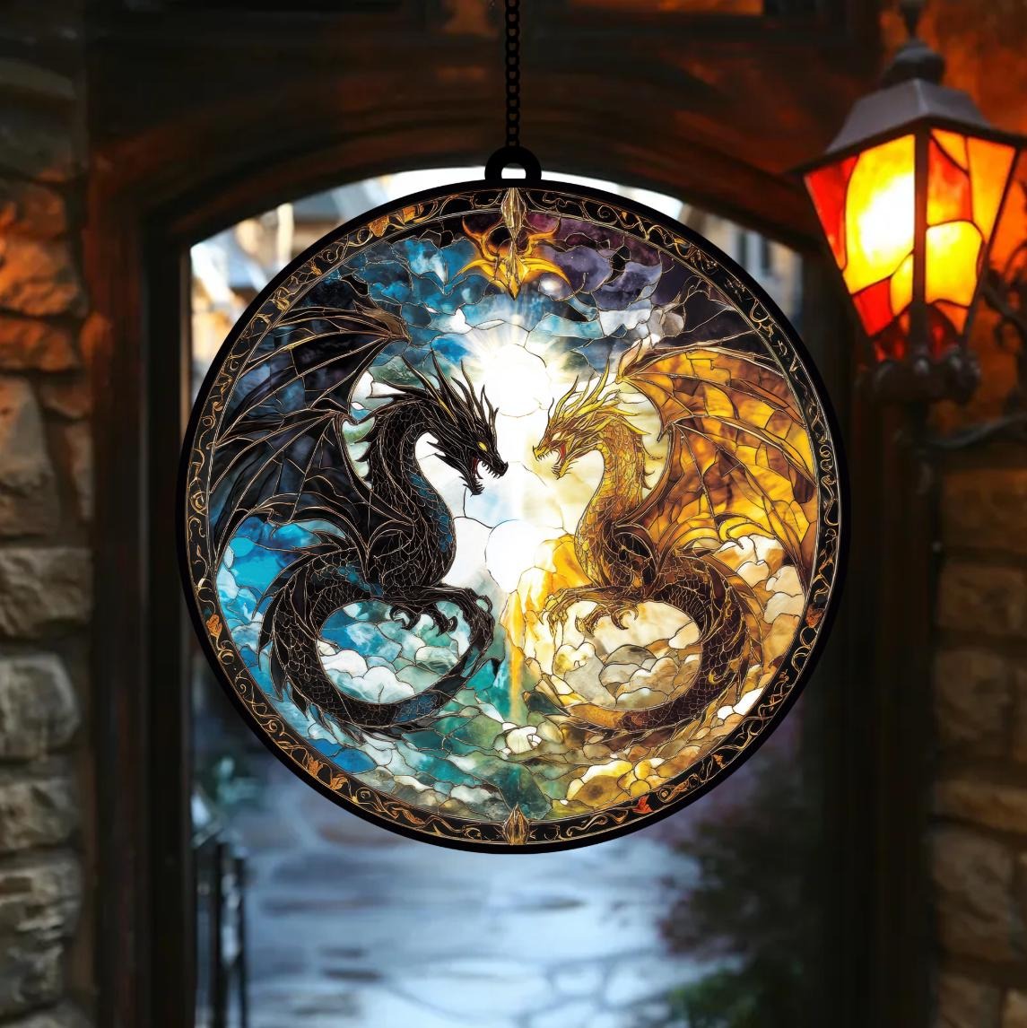 Onyx Storm Brave the Dark Suncatcher, Xaden Riorson Suncatcher, Fourth Wing Suncatcher, Violet Sorrengail Dragon Rider, Gift for Book Lover SGVLR45