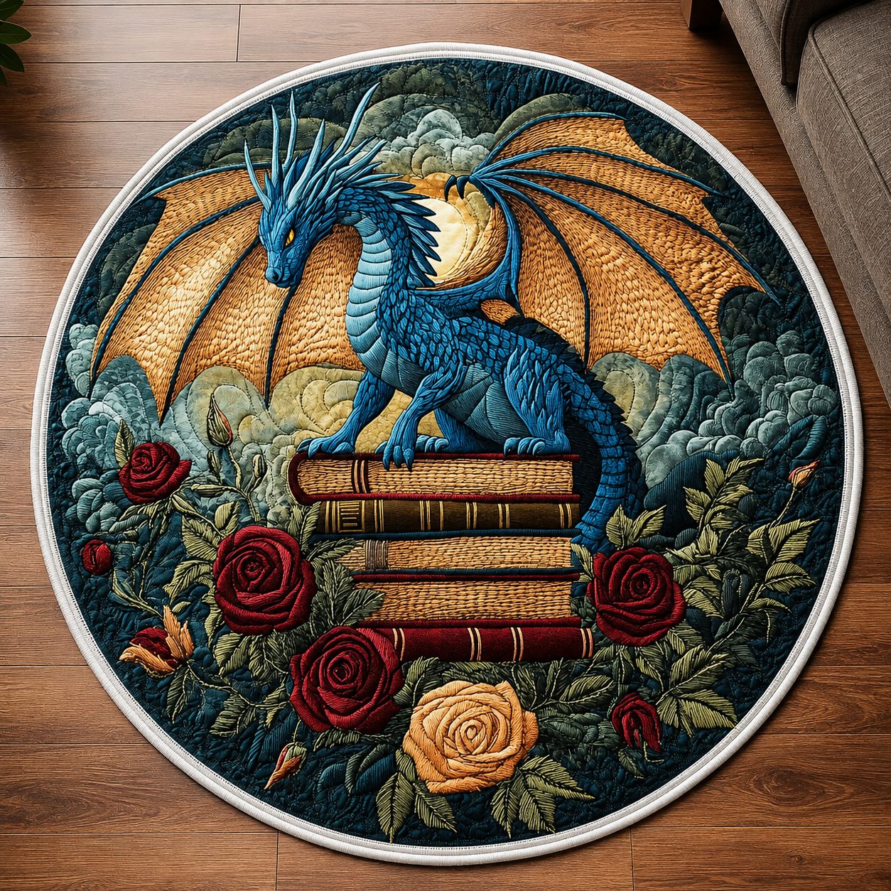 Dragon Heart Quilted Round Mat - QRVLR03