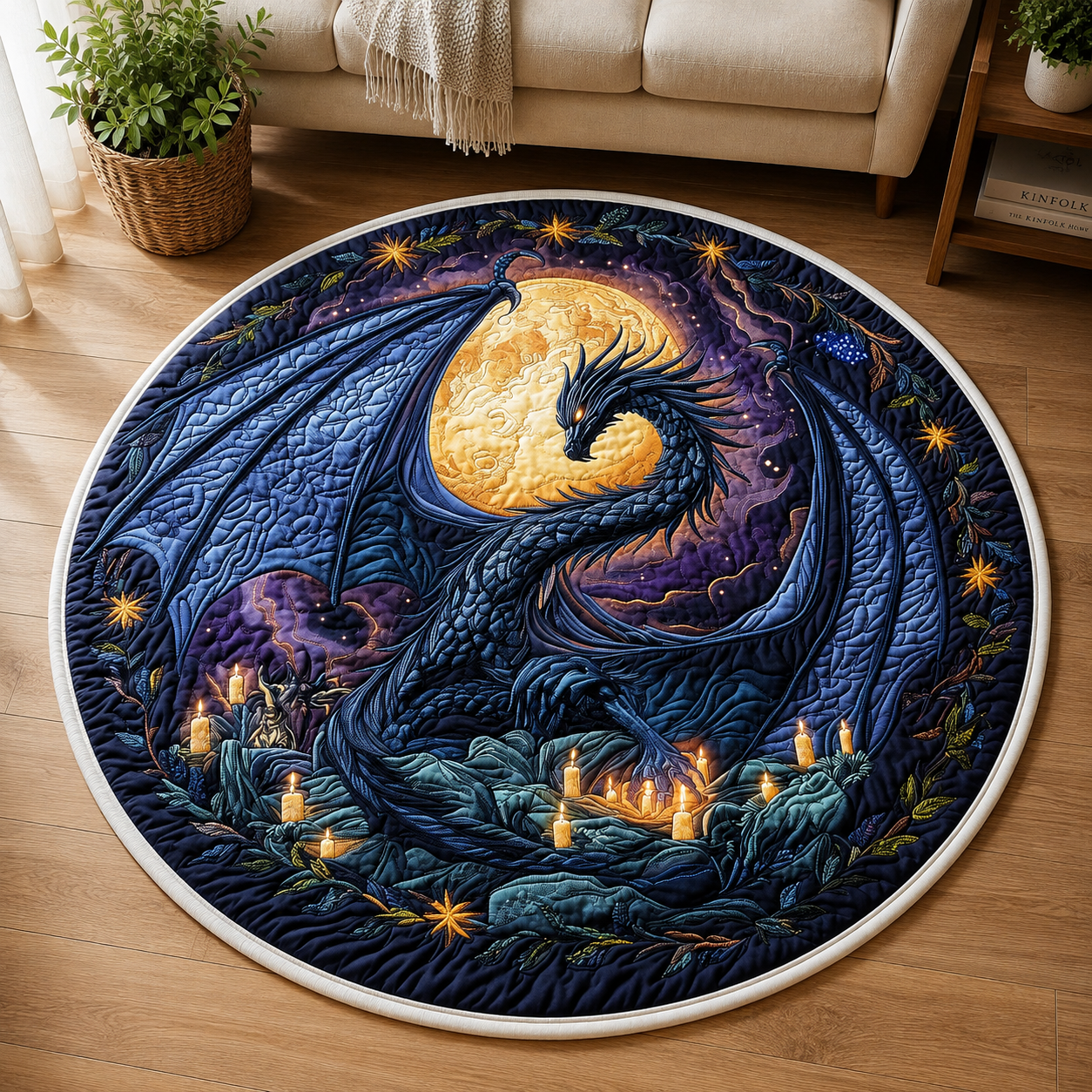 Scarlet Spiral Quilted Round Mat - QRVLR06