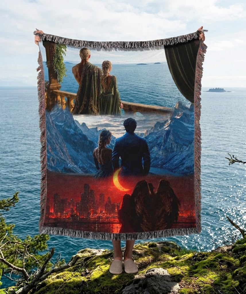Throne of Glass Inspired Woven Blanket, Fantasy Bookish Throw, Rowan and Aelin Style Tapestry Blanket, Cozy Gift for Fantasy Readers BKVLR02