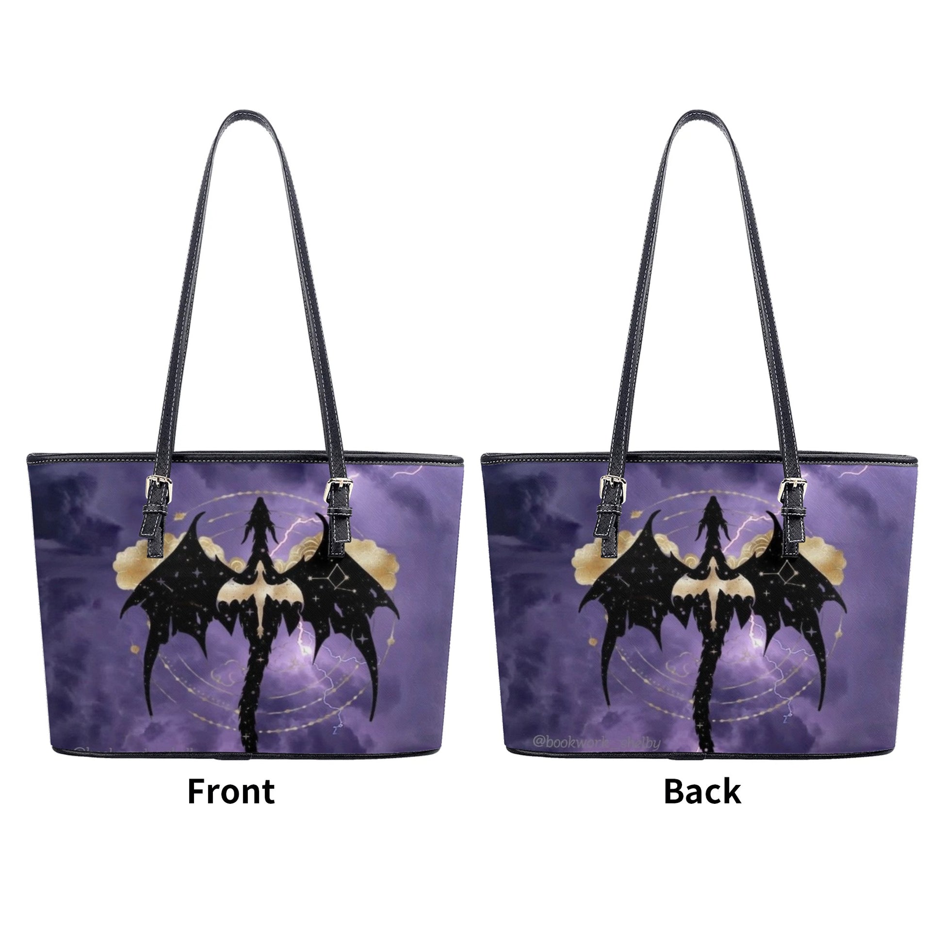 Fourth Wing Leather Bag, Fourth Wing Bag, Personalized Leather Bag, Purple Dragon Winged Handbag, Perfect Gift for Women. HBVLR02