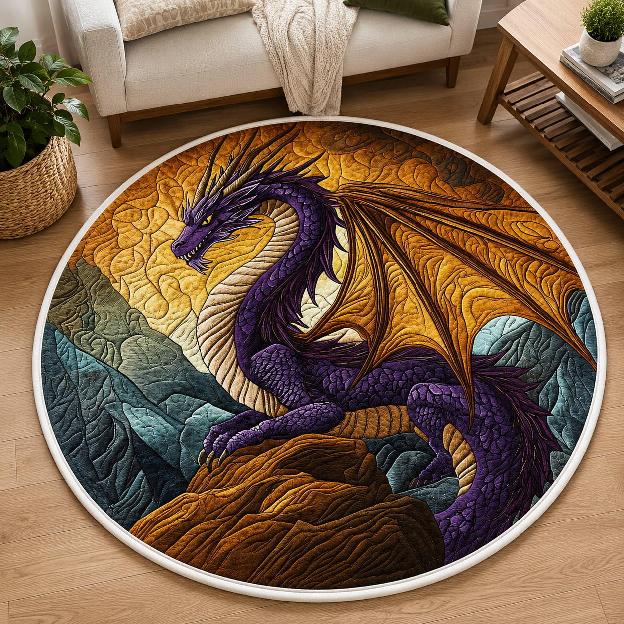 Sapphire Scales Quilted Round Mat - QRVLR10