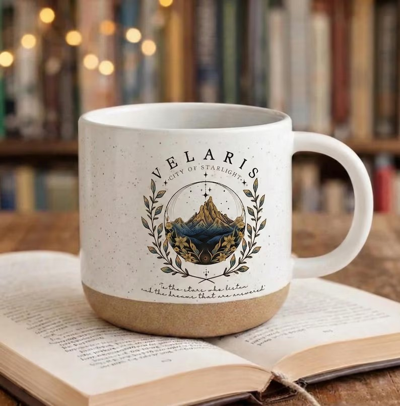 Velaris Pottery Mug, ACOTAR Inspired Bookish Coffee Cup, City of Starlight Night Court Gift for Fantasy Book Lovers PMVLR22