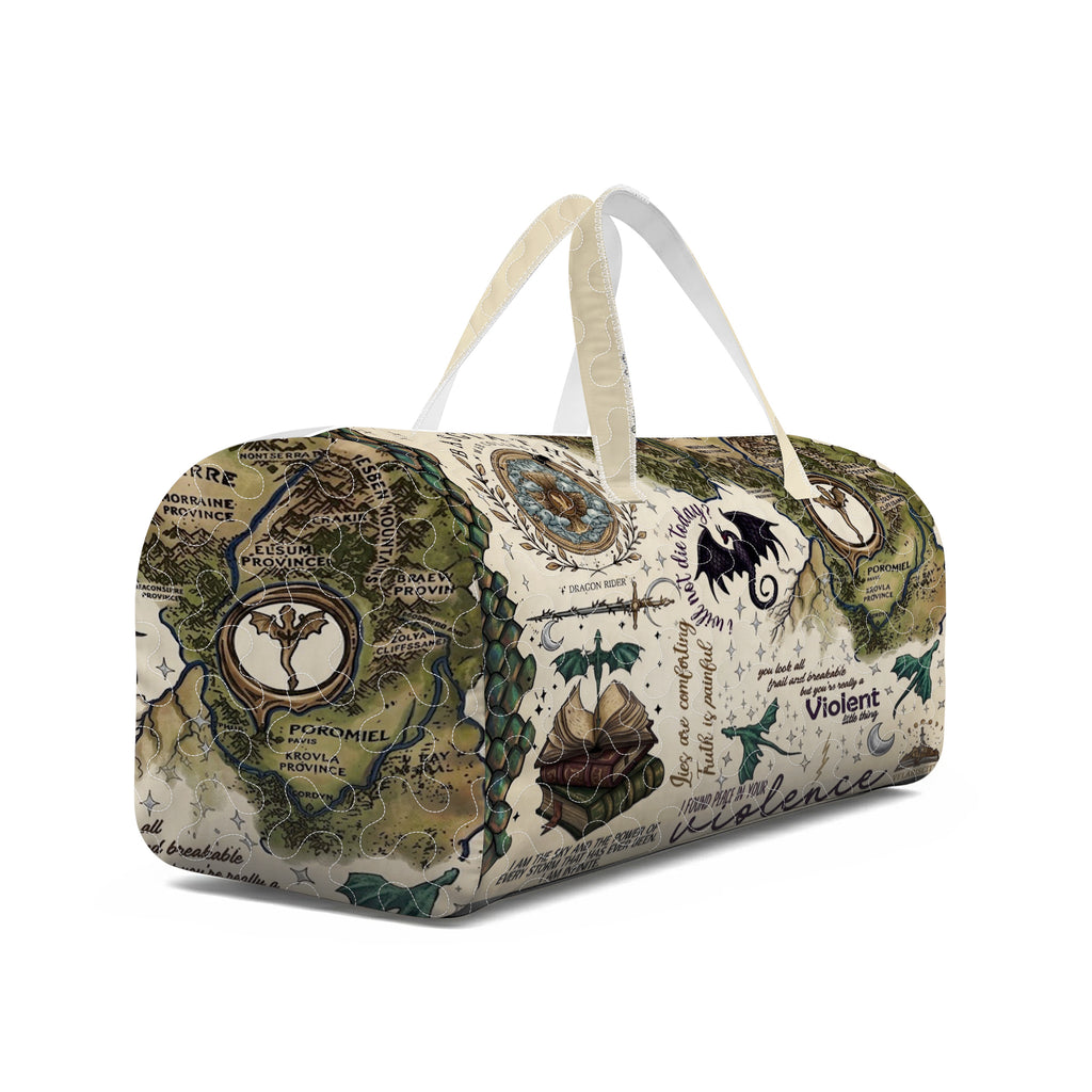 Fourth Wing Inspired Duffle Bag, Dragon Rider Weekender Bag, Fantasy Bookish Duffel Bag, Quilt Travel Bag, Book Lover Gift, QTBVLR01