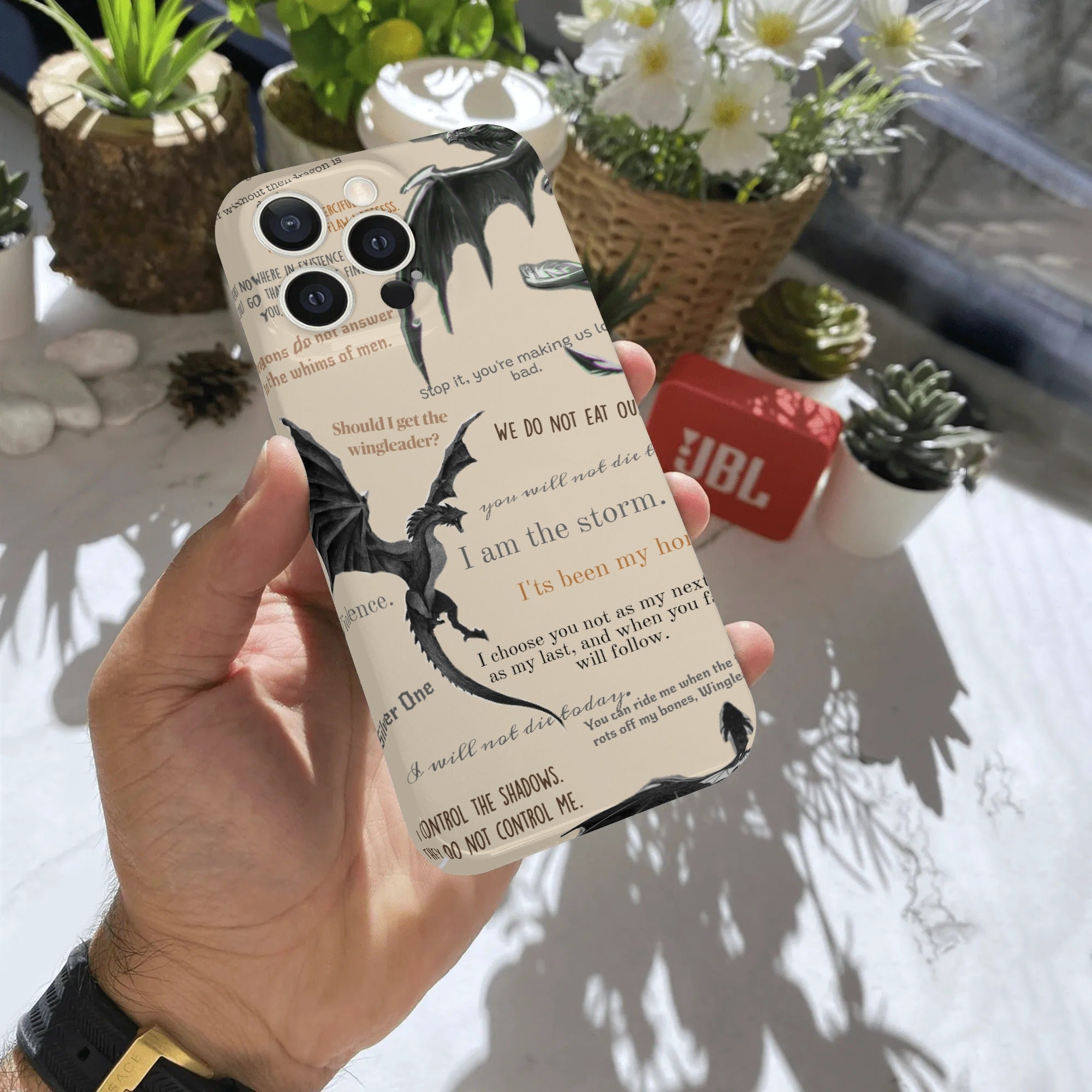 Fourth Wing dragon phone case, fantasy design with quotes, unique gift for dragon lovers, durable and stylish, Bookish Gift PCVLR76