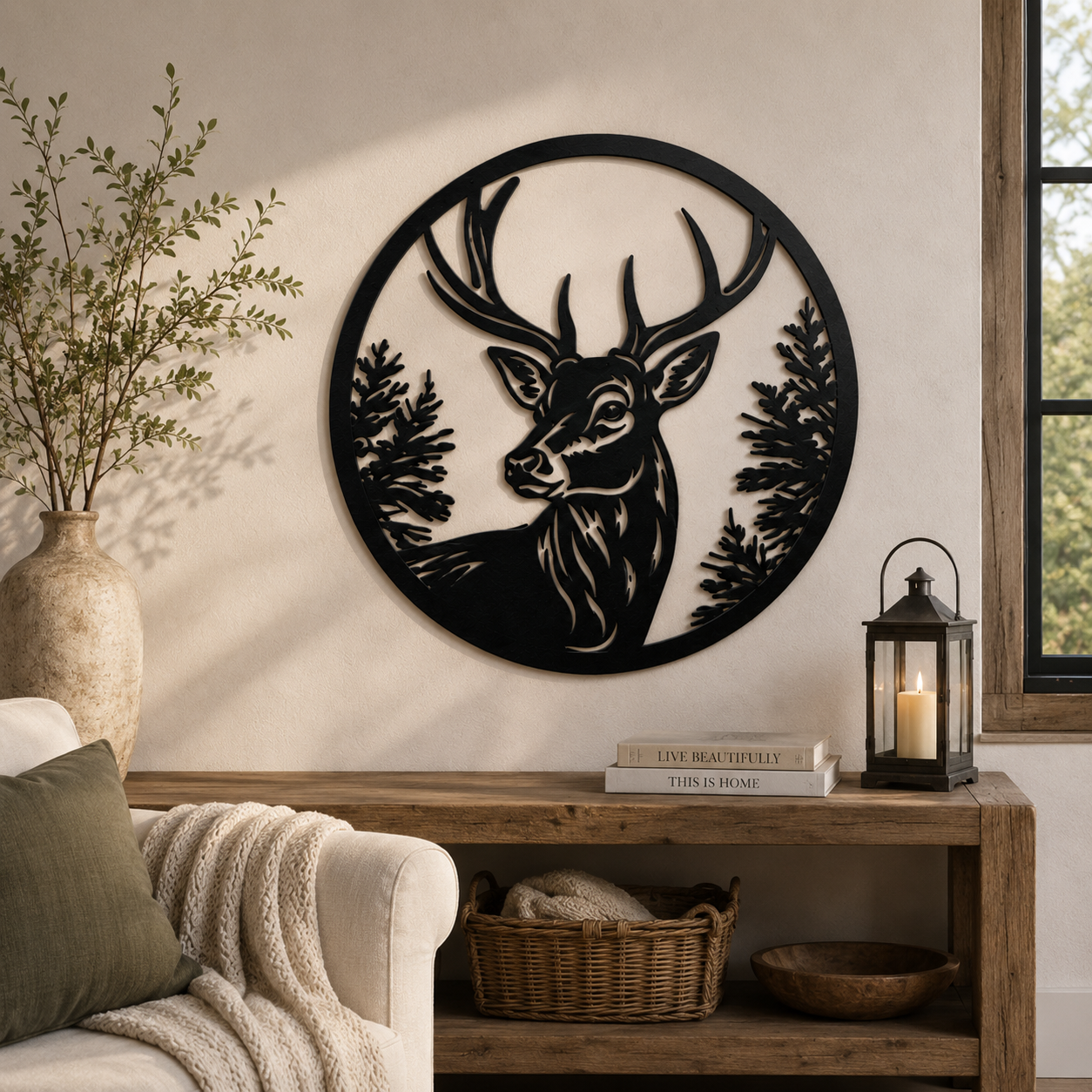 Velaris Stag Metal Wall Art, Enchanted Forest Deer Wall Decor, Fantasy Bookish Woodland Decor, Night Court Inspired Metal Sign, MWAVLR06