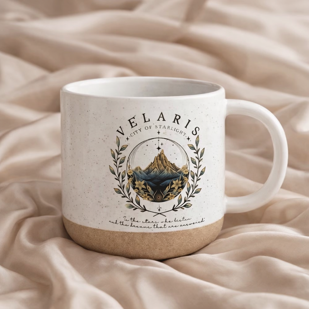 Velaris Pottery Mug, ACOTAR Inspired Bookish Coffee Cup, City of Starlight Night Court Gift for Fantasy Book Lovers PMVLR22