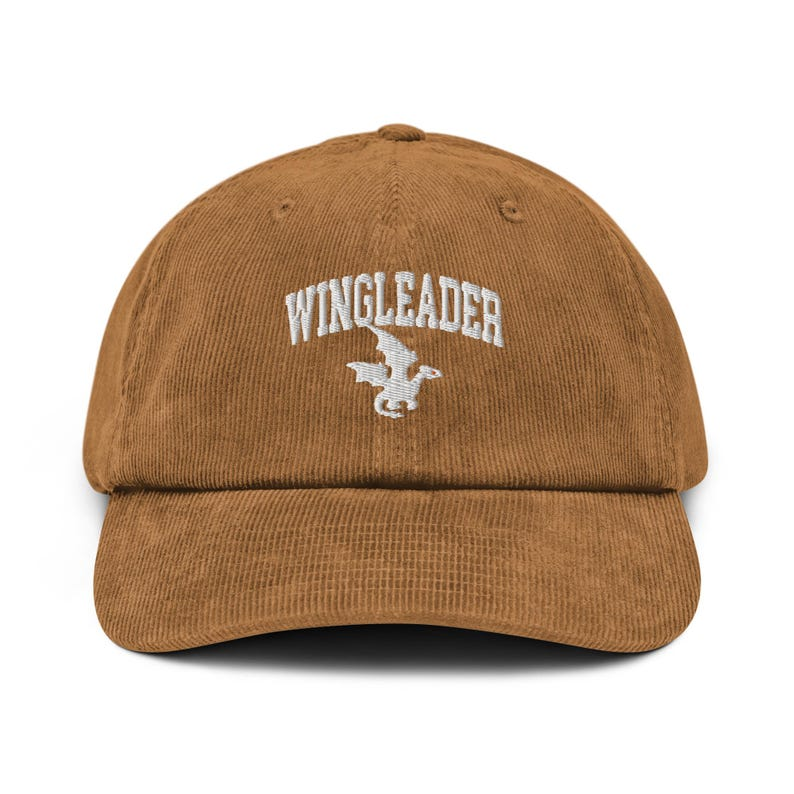 Fourth Wing Inspired, Wingleader, Dragon Rider, Bookish Hat, Corduroy Dad Hat, Embroidered Cap VLRH15
