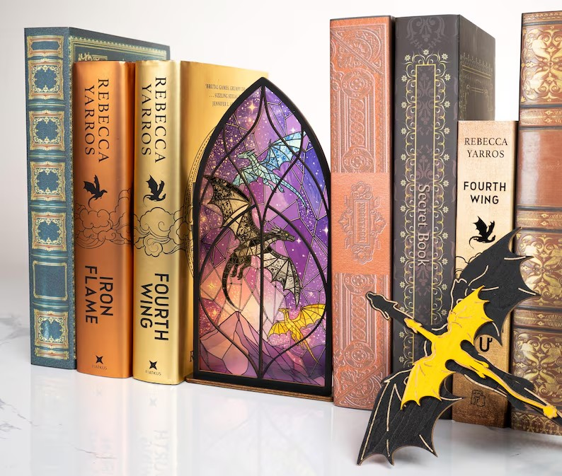 Dragon Book Nook, Dragon Library Sign, 3D Bookshelf Decor, Fantasy Book Lover Gift, Reader Gift, Bookish Shelf Decoration BNVLR26