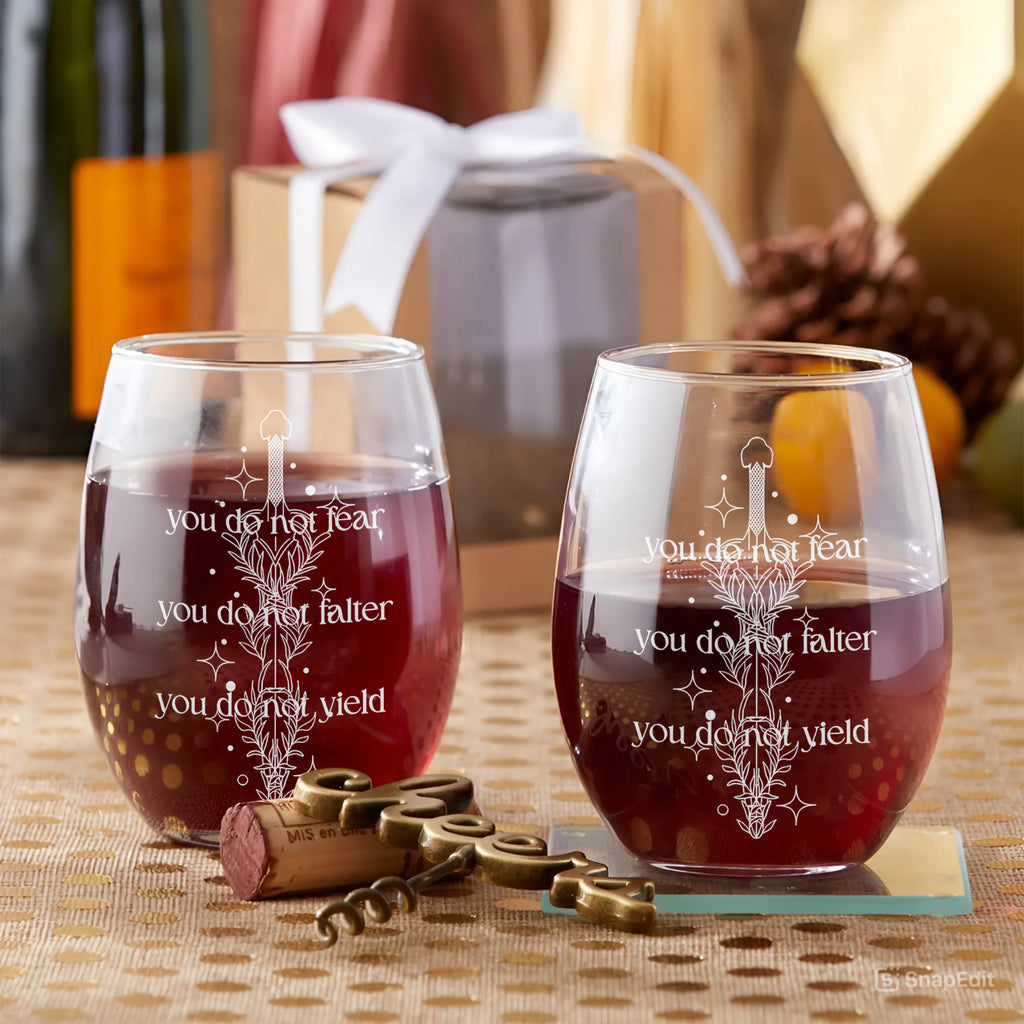 You Do Not Fear Pint Glass, Fantasy Sword Beer Glass, Dark Academia Barware, Floral Dagger Quote Glass Cup, Book Lover Gift, BGVLR02