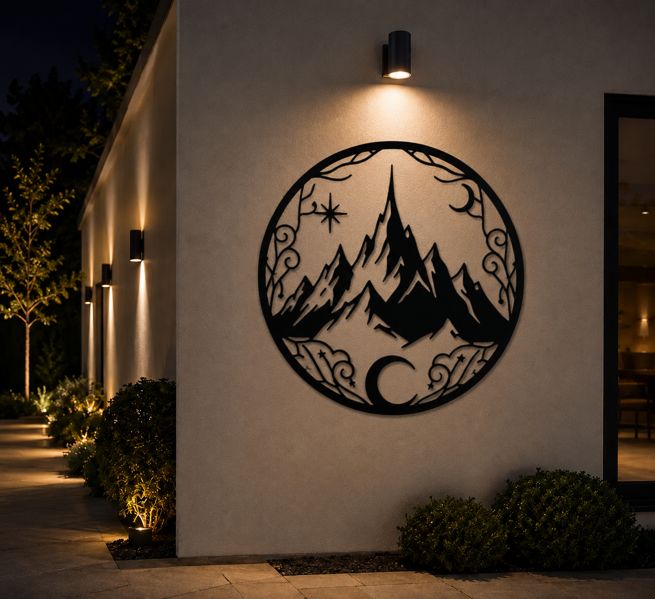 Velaris Mountain Metal Wall Art, Night Court Celestial Mountain Wall Decor, Fantasy Bookish Home Decor, City of Starlight Inspired Metal Sign, MWAVLR03