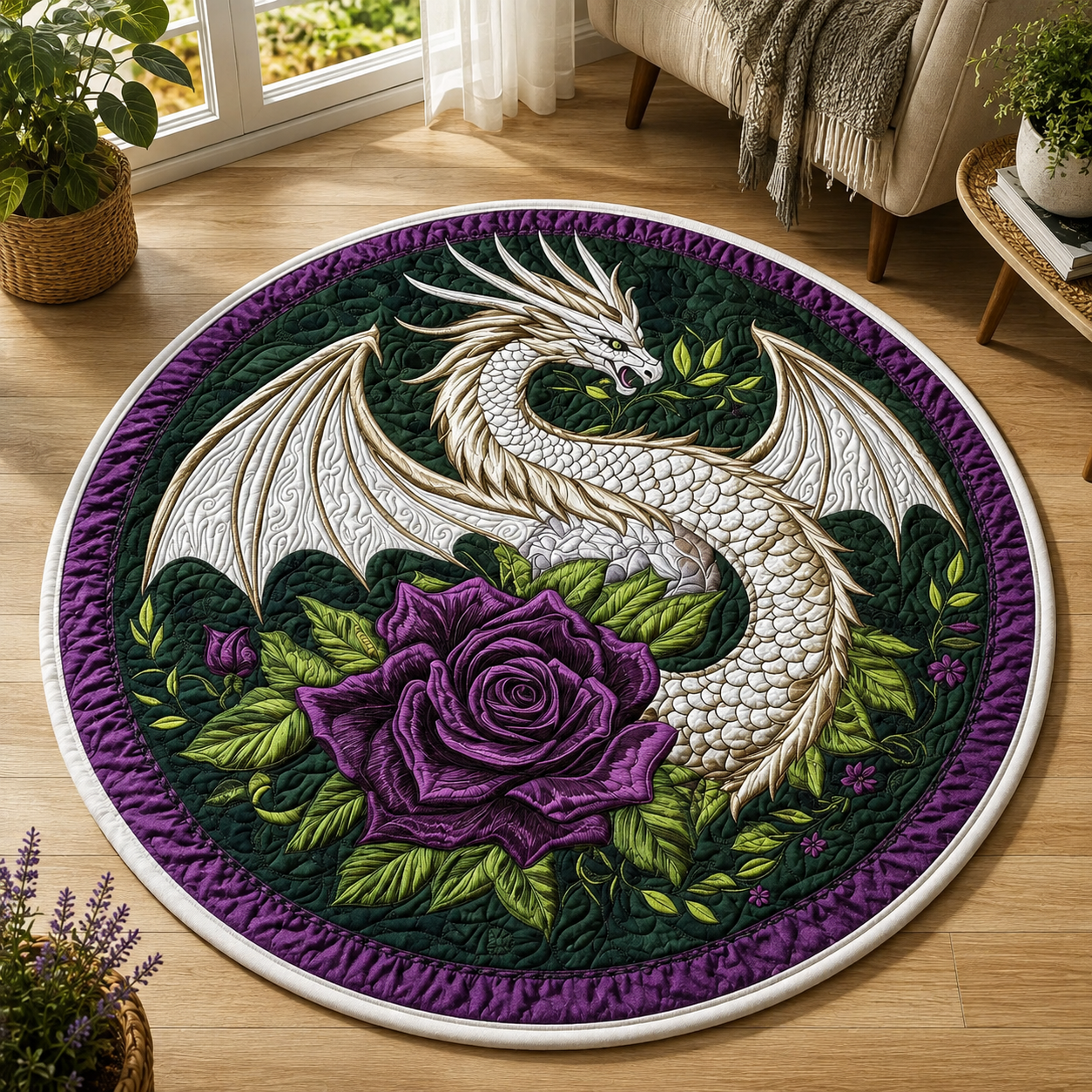 Orb of the Dragonlord Quilted Round Mat - QRVLR07