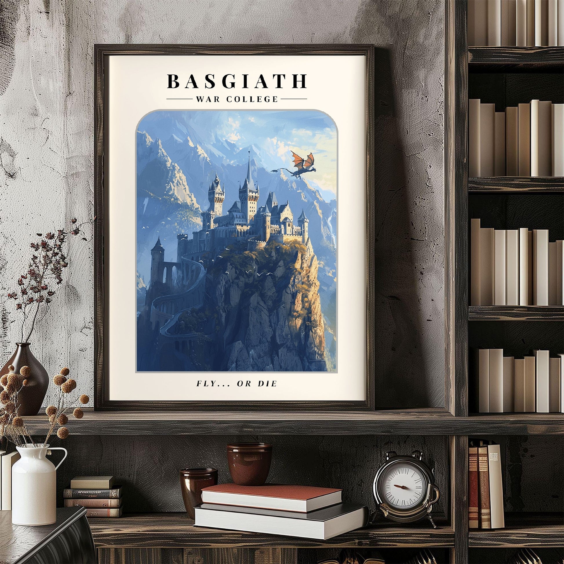 Basgiath War College Digital Art Poster, Fly or Die Quote Fourth Wing Art, Iron Flame Art, 4th Wing Ar, Empyrean Dragons VLRP21