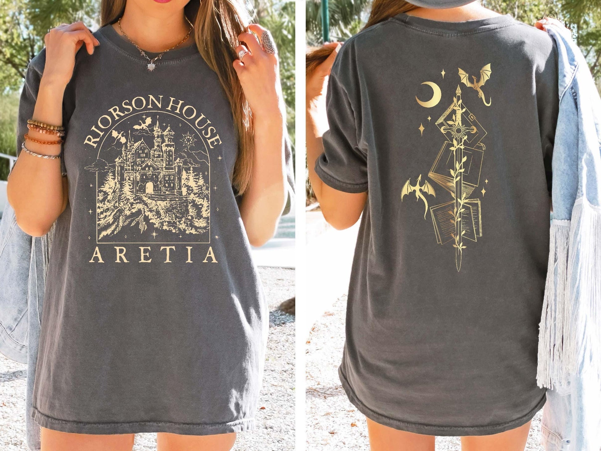 Comfort Colors Xaden Riorson House Comfort Colors Shirt, Iron Flame Shirt, Dragon Rider 2-Sided Shirt, Violet Sorrengail, Bookish Gifts CFVLR37