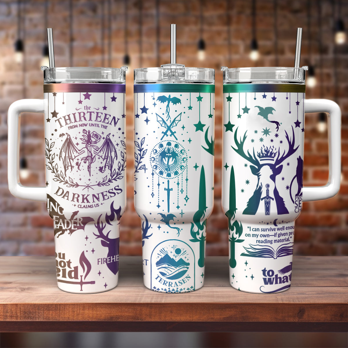 Throne Of Glass Book Tumbler 30oz/40oz, Roses Book Tumbler, Bookish Gift. VLR19