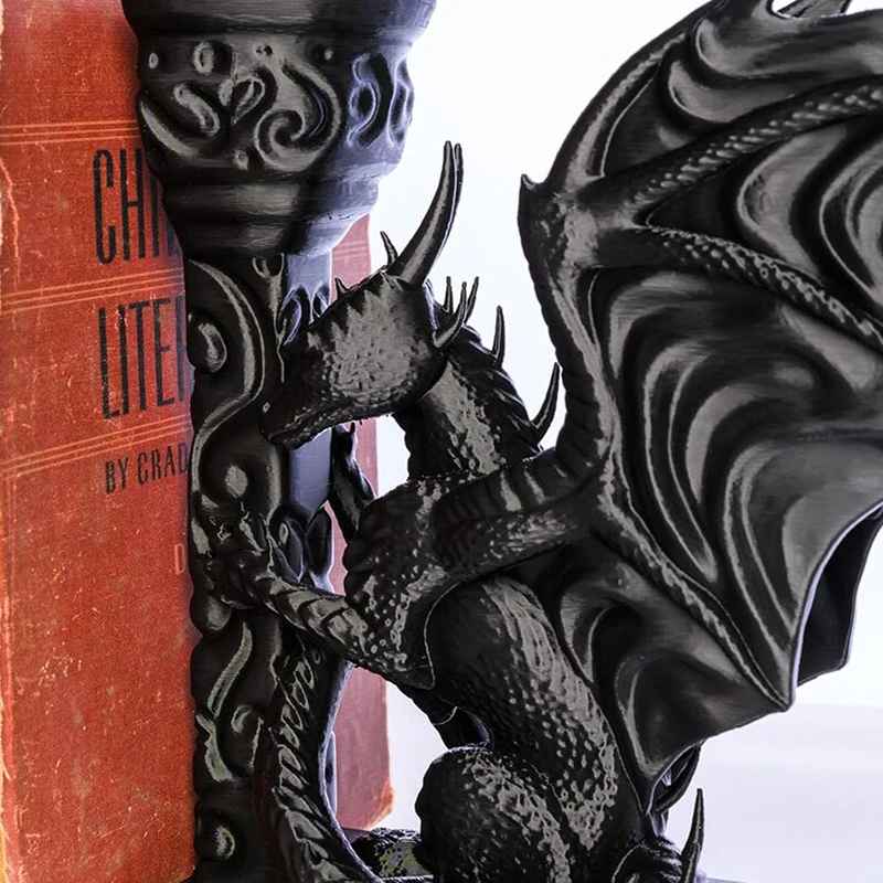Weird Dragon Bookend, 3D Printed Dragon Bookend, Indispensable Bookshelf Decoration For Fantasy Lovers