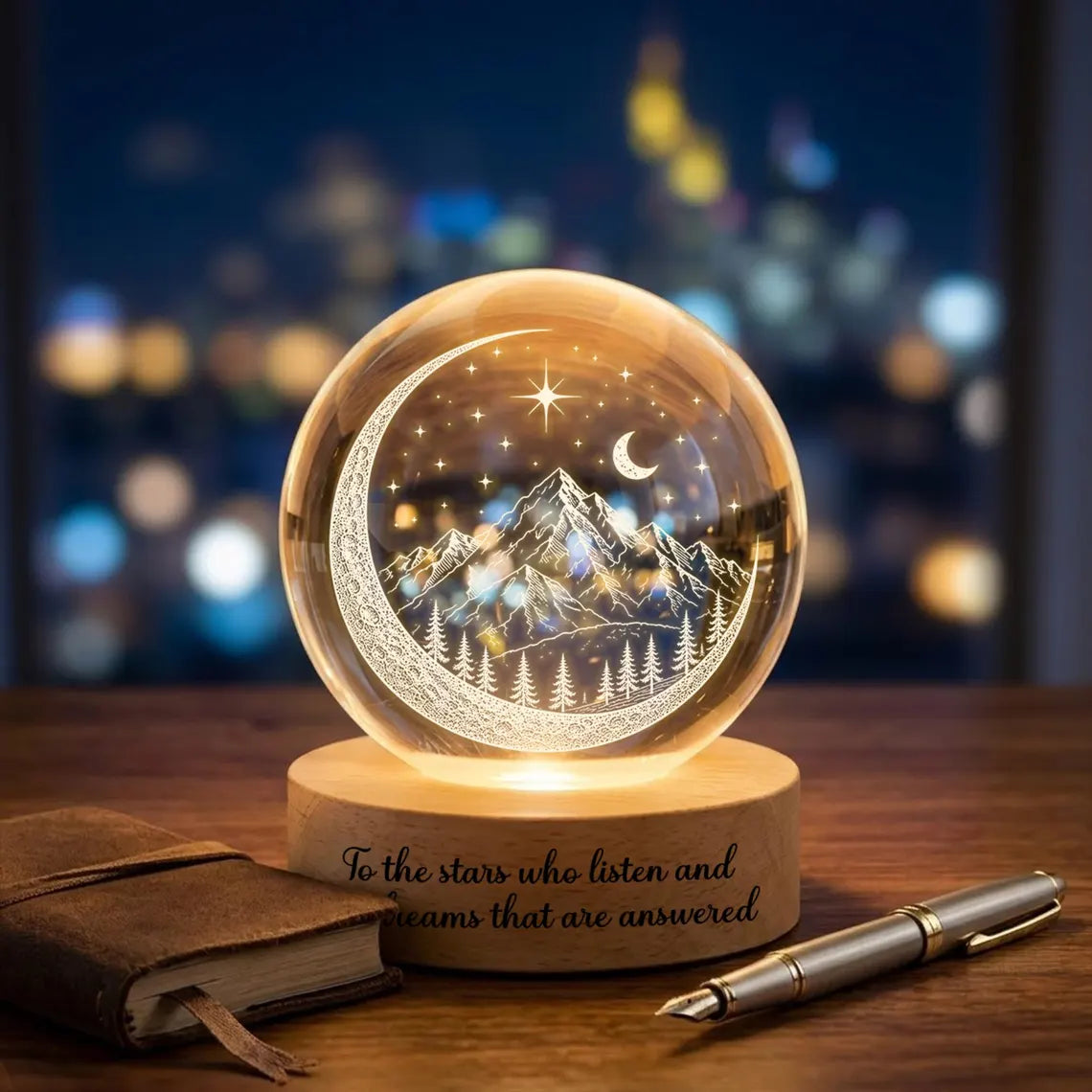 To the Stars Who Listen Crystal Ball Night Light, Night Court Inspired, Book Lover Gift, Velaris Lamp, City Starlight, Gift For Her. NLVLR6