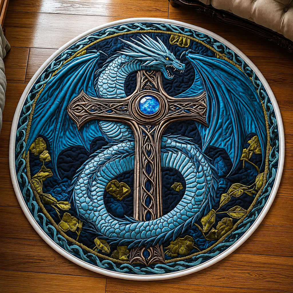 Gilded Scales Quilted Round Mat - QRVLR04