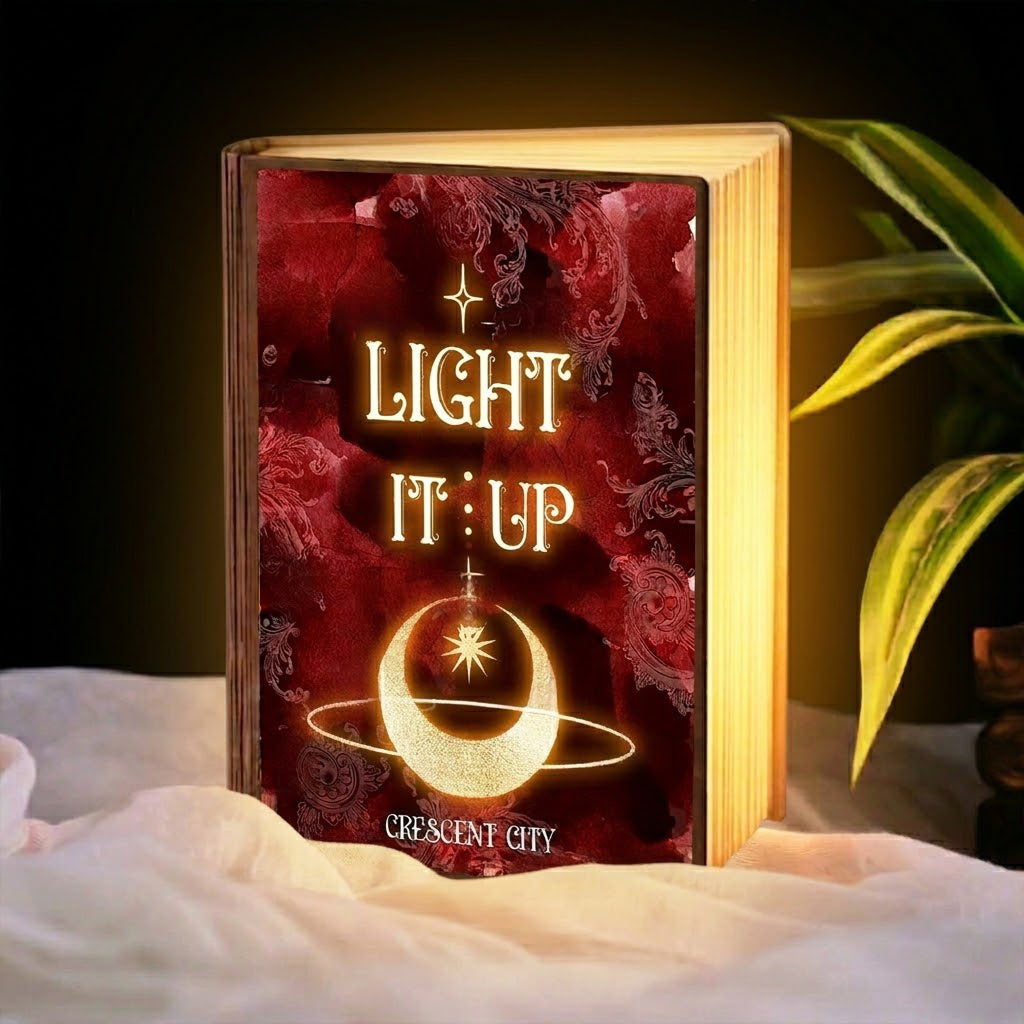 Light It Up Book Lamp, Crescent City Night Light, Fantasy Decor, Reader Gift for Fans, Mystical Bookish Home Decor BLVLR11