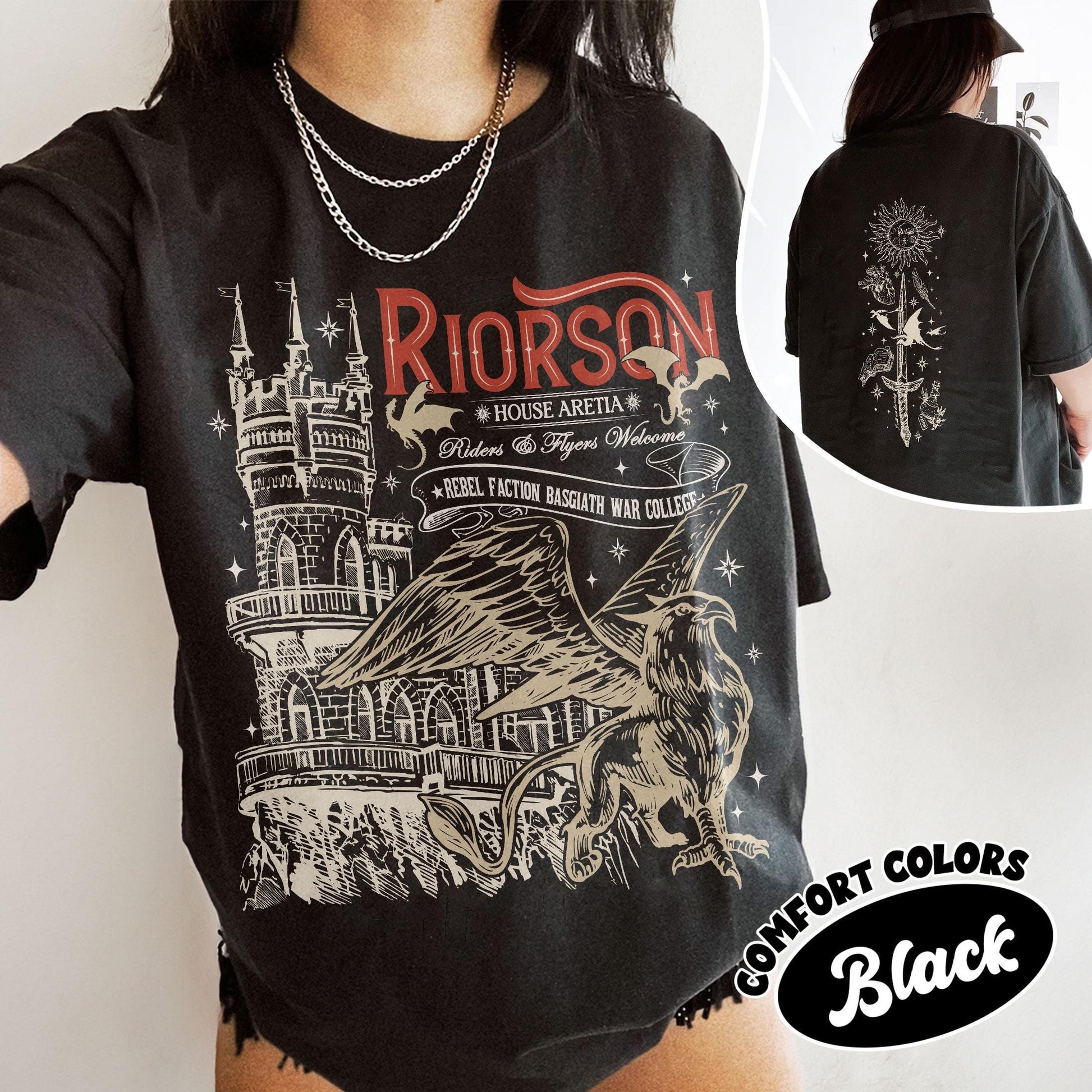 Comfort Colors Xaden Riorson House Comfort Colors Shirt, Iron Flame Shirt, Dragon Rider 2-Sided Shirt, Violet Sorrengail, Bookish Gifts CFVLR38