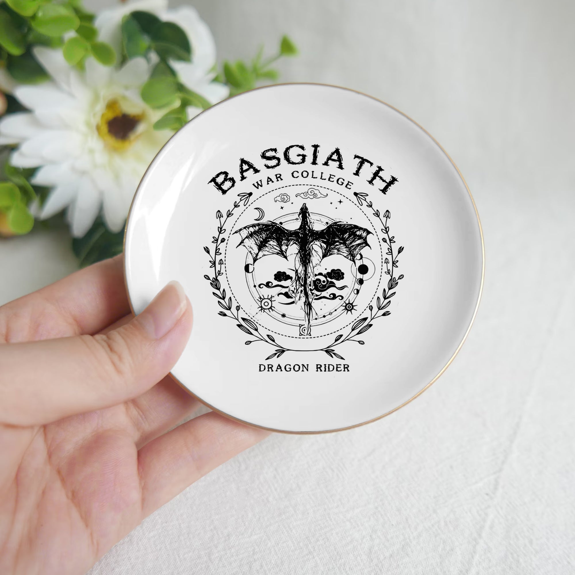 Basgiath War College Jewelry Dish, Dragon Rider Dish, Fourth Wing Trinket Dish, Empyrean Series Ring Dish, Fantasy Reader Decor JDVLR02