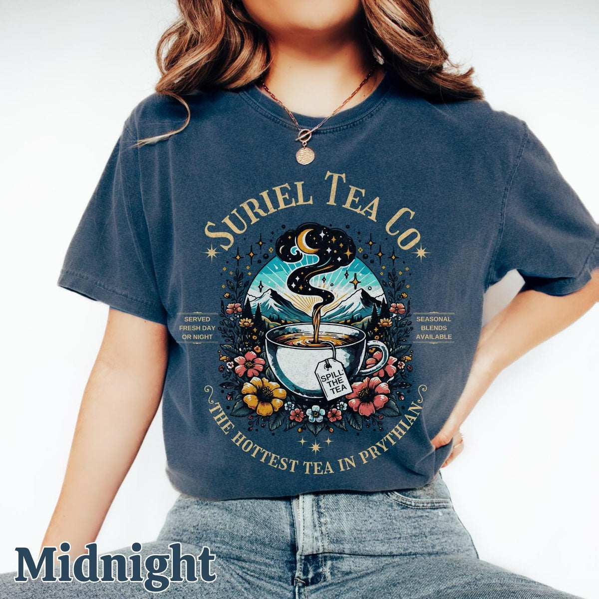 Comfort Colors Suriel Tea Co Shirt, ACOTAR Suriel Tea Shirt, Velaris T-Shirt, A Court Of Thorns and Roses Shirt, SJM Merch, Bookish Shirt, Book Lover Gift CFVLR35