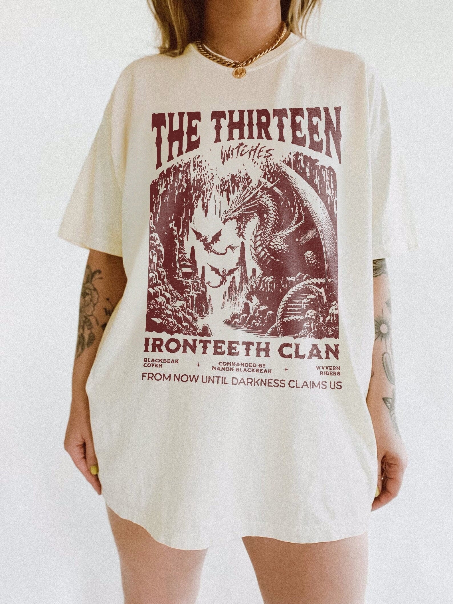 Comfort Colors The Thirteen Shirt, Ironteeth Clan Witches T-Shirt, Manon Blackbeak SJM Merch, Throne of Glass Tee, Bookish Oversized Shirt CFVLR72