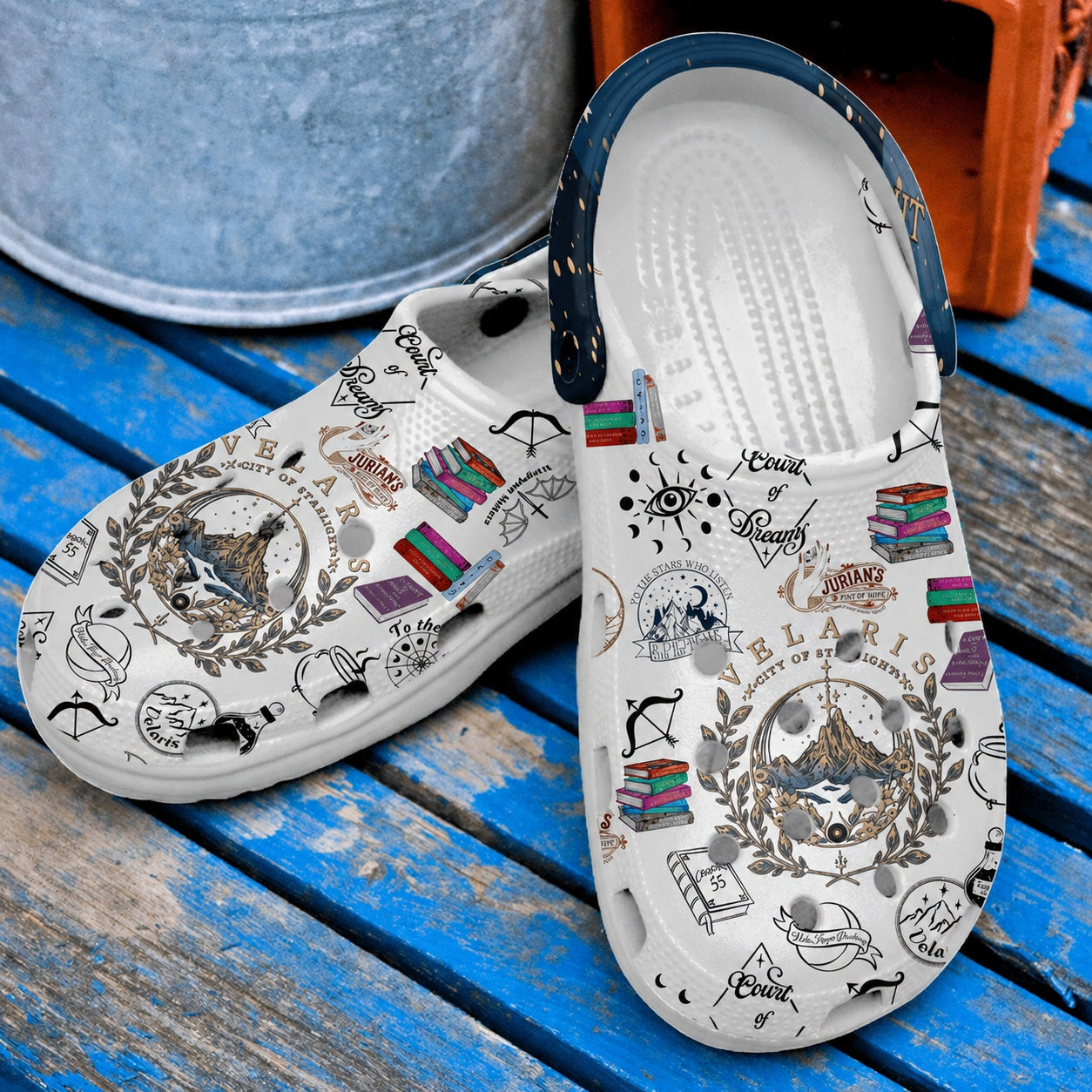 Velaris City Of Starlight Clogs Shoes, Acotar Book Lover Shoes, Velaris City Shoes, Bookish Reader Gift, Romantasy Fan Shoes, CRVLR02