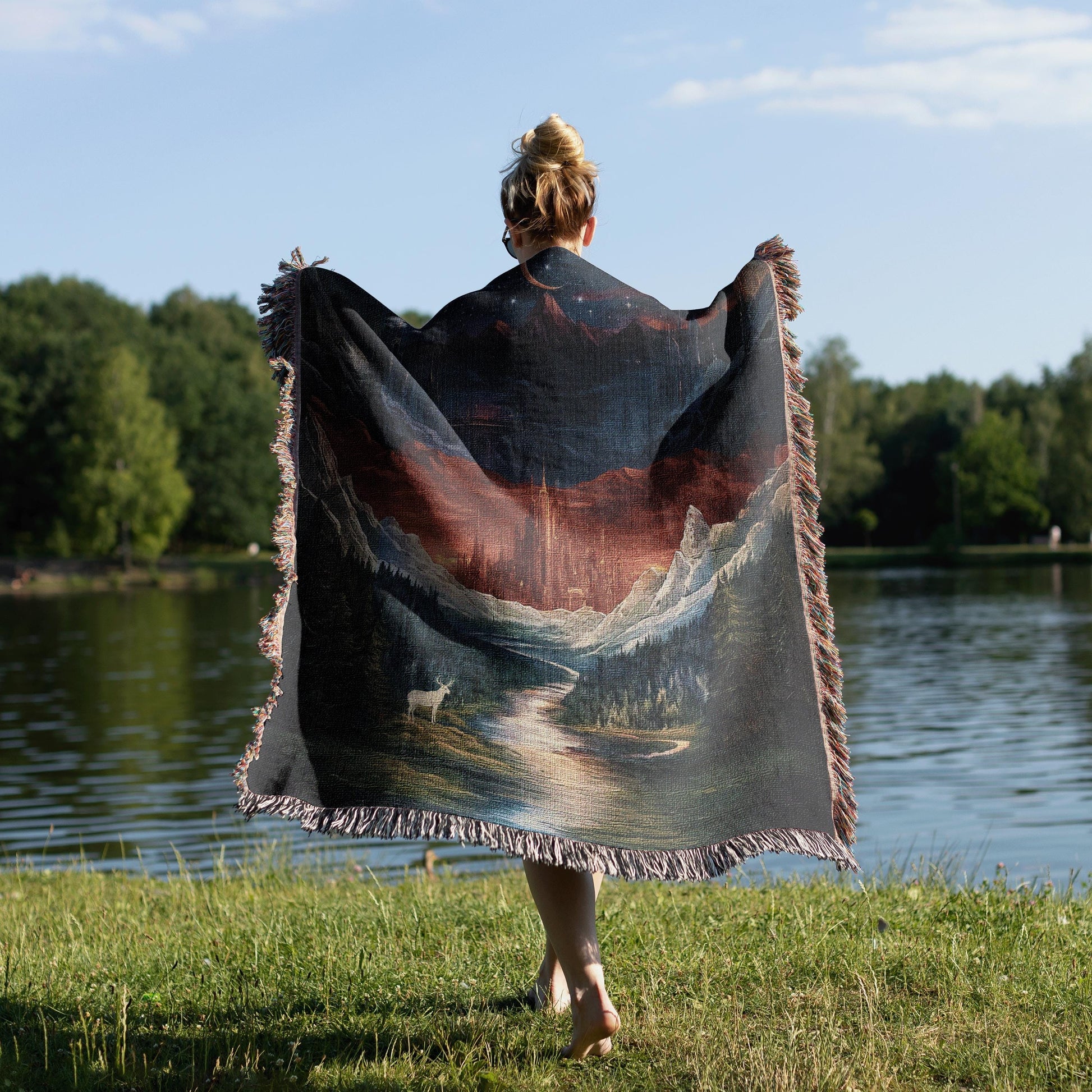 ACOTAR, Crescent City, Throne of Glass, Woven Blanket, Fantasy Bookish Decor Maasverse Booktok Gift Reading Nook Throw Night Court Aesthetic BKVLR06