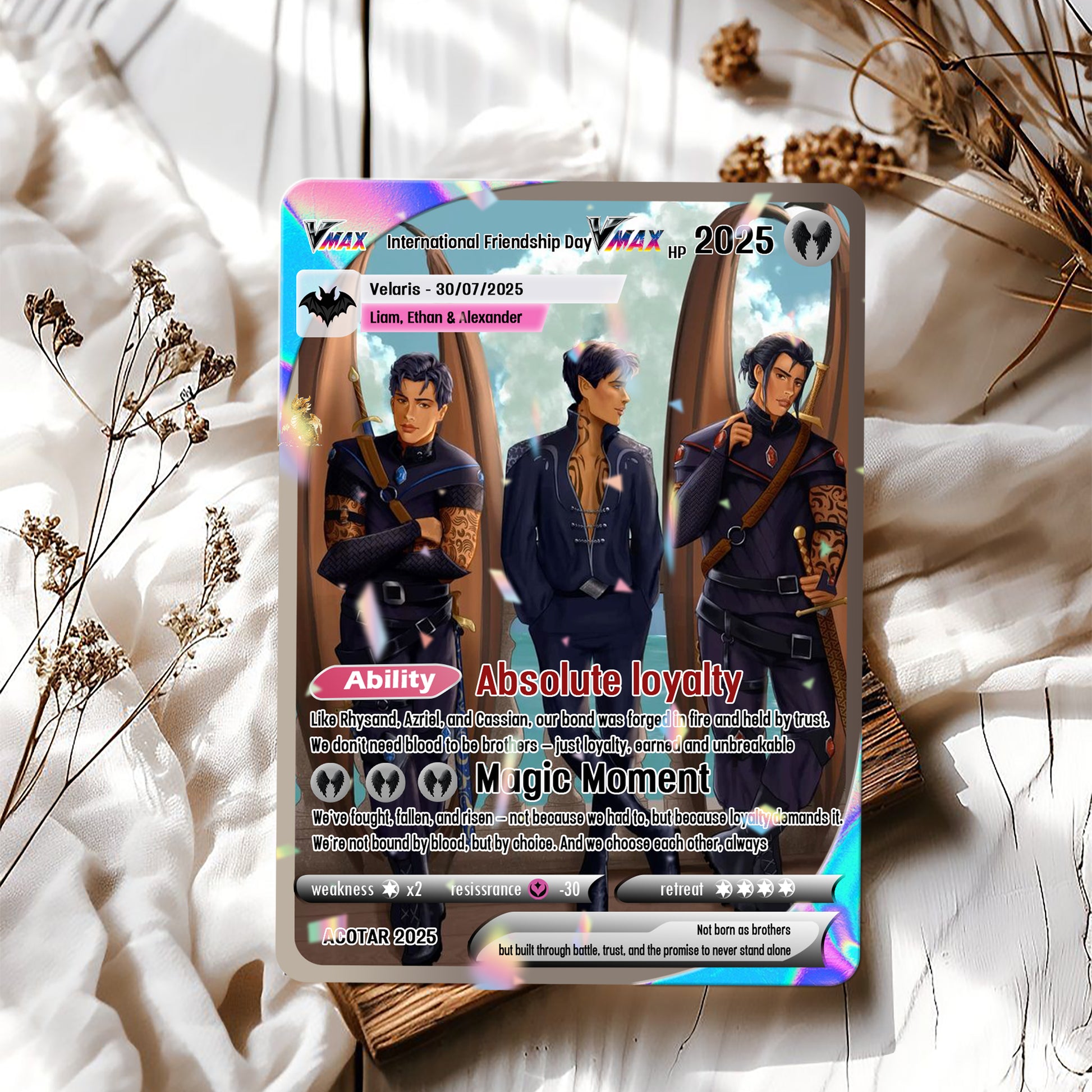 Friendship Gift Custom Card, Custom Photo Anime Card, Acotar Card Gift, Velaris City Gift. CVLR022