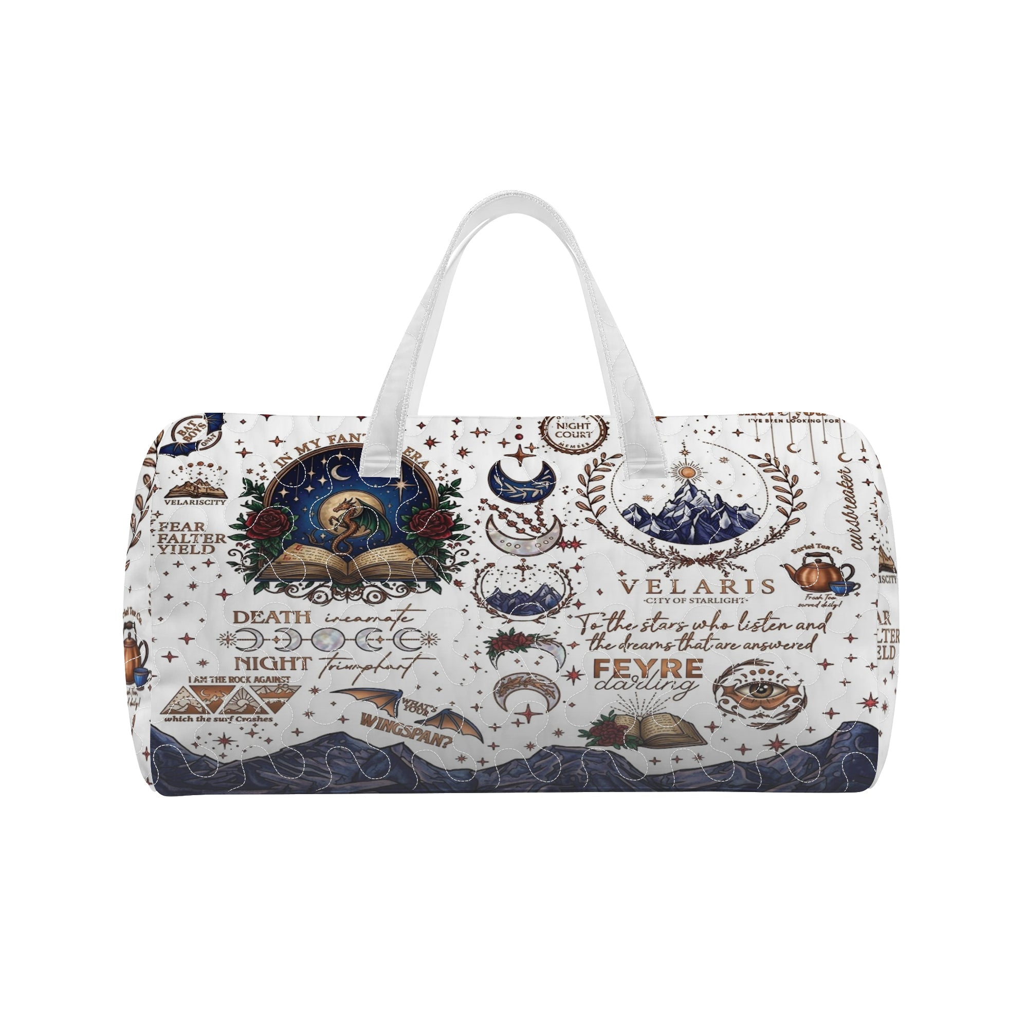 ACOTAR Duffel Bag, Velaris Night Court Travel Bag, In My Fantasy Era Bookish Bag, Velaris City Book Lover Gift, QTBVLR02