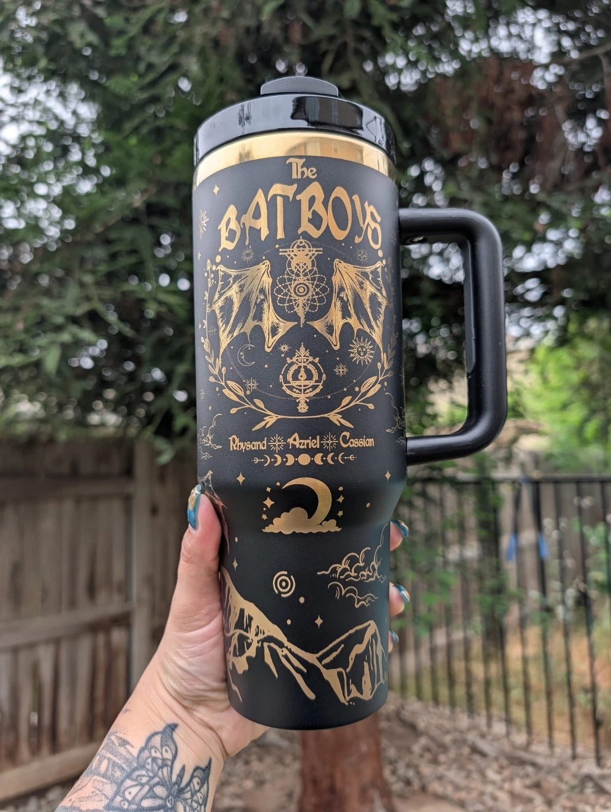 The Bat Boy 30oz/40oz Stainless Steel Tumbler, Fourth Wing Tumbler, The Empyrean Series Book, Basgiath Dragon Tumbler, VLR61