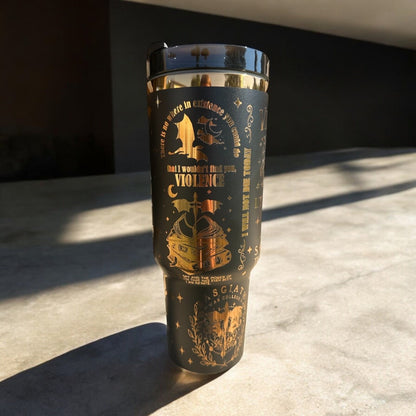 Iron Flame Engraved Tumbler 30oz/40oz, Basgiath Tumbler, Bookish Gift, Fourthwing Tumbler. VLR02